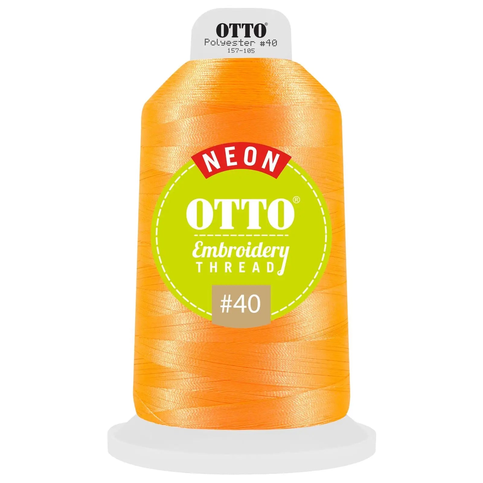 Otto 157-105 Embroidery Neon Thread #40 5,500 Yd. King Cone - 3811 - 7 3/8’’ - 5/8’’