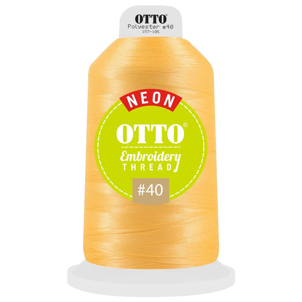 Otto 157-105 Embroidery Neon Thread #40 5,500 Yd. King Cone - 3904 - 7 3/8’’ - 5/8’’