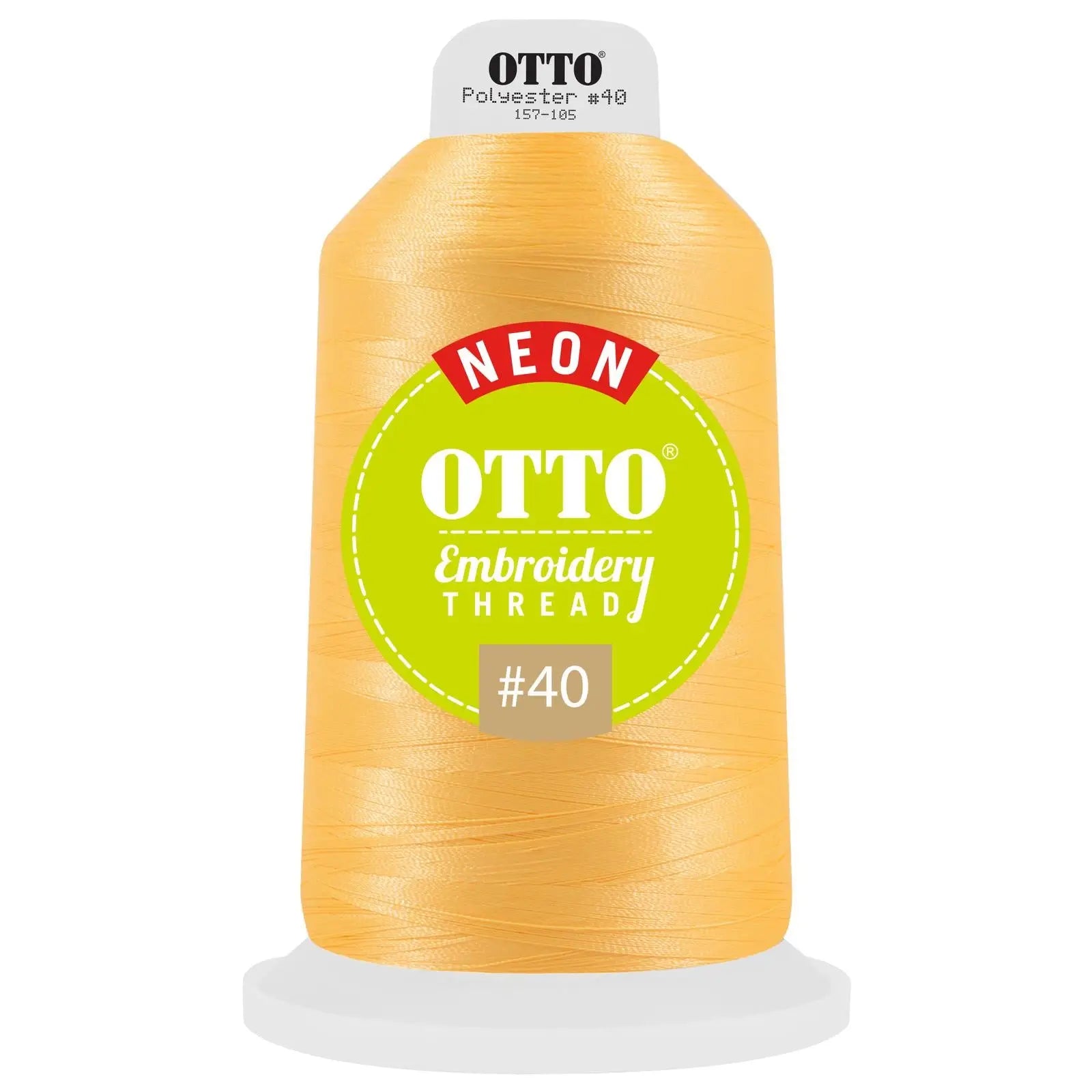 Otto 157-105 Embroidery Neon Thread #40 5,500 Yd. King Cone - 3904 - 7 3/8’’ - 5/8’’