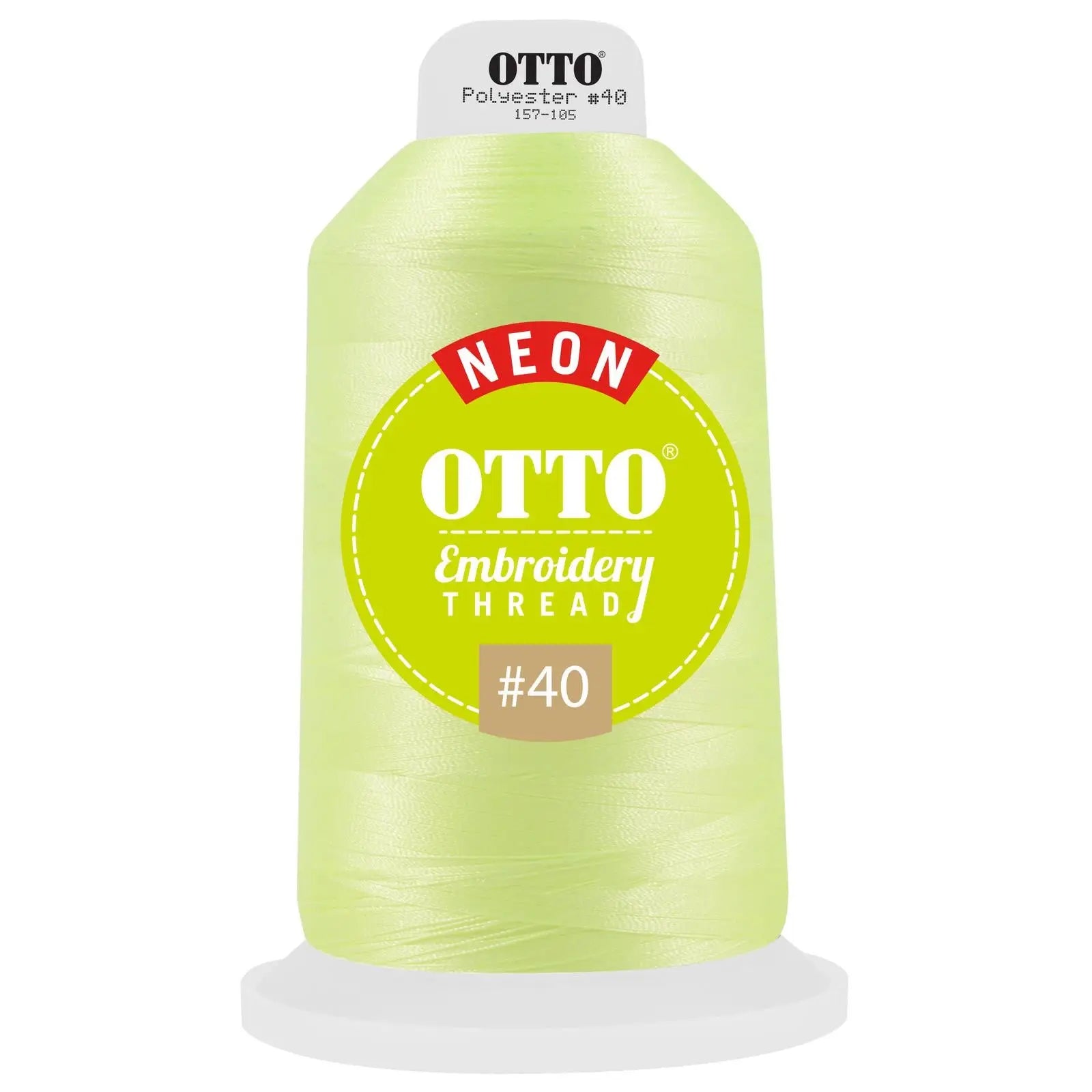 Otto 157-105 Embroidery Neon Thread #40 5,500 Yd. King Cone - 3916 - 7 3/8’’ - 5/8’’