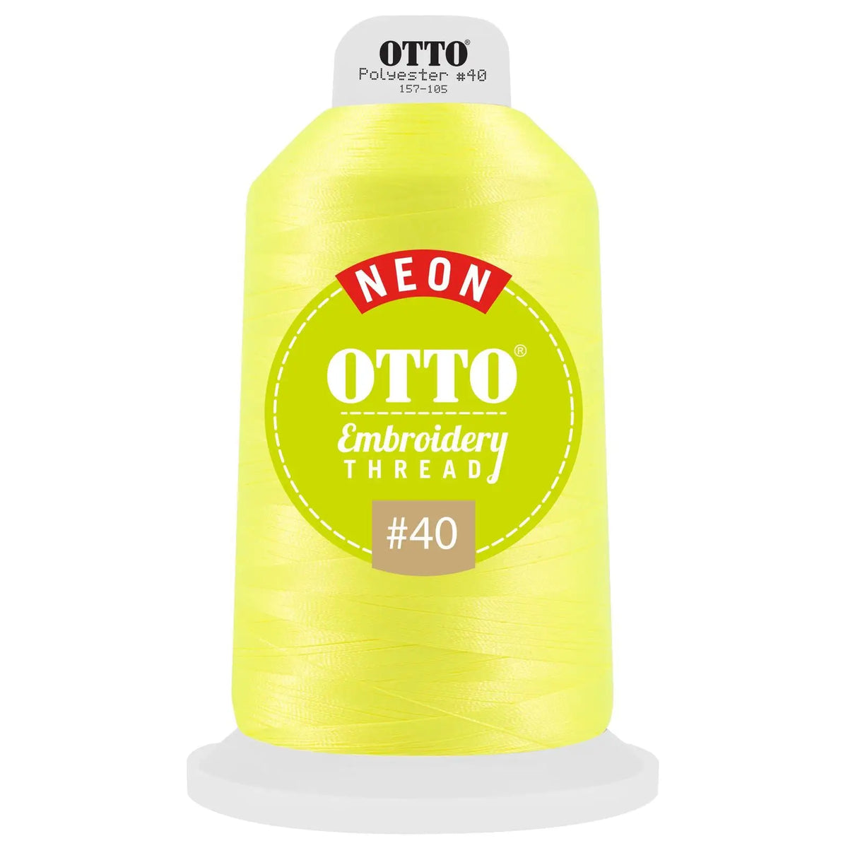Otto 157-105 Embroidery Neon Thread #40 5,500 Yd. King Cone - 3923 - 7 3/8’’ - 5/8’’