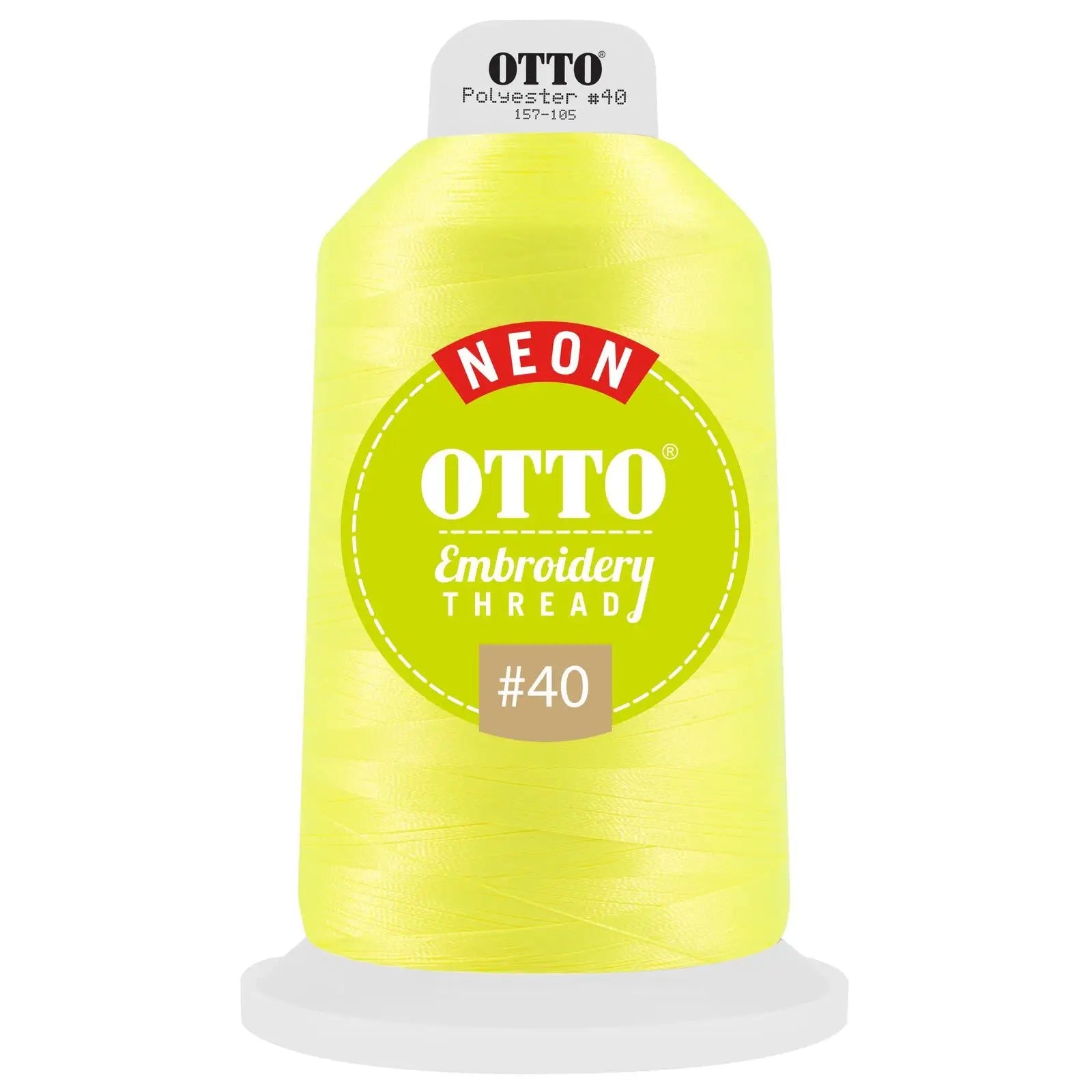 Otto 157-105 Embroidery Neon Thread #40 5,500 Yd. King Cone - 3923 - 7 3/8’’ - 5/8’’