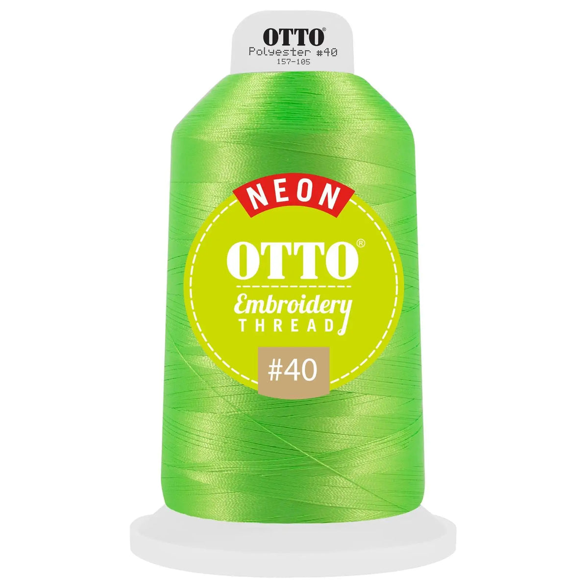 Otto 157-105 Embroidery Neon Thread #40 5,500 Yd. King Cone - 42270 - 7 3/8’’ - 5/8’’