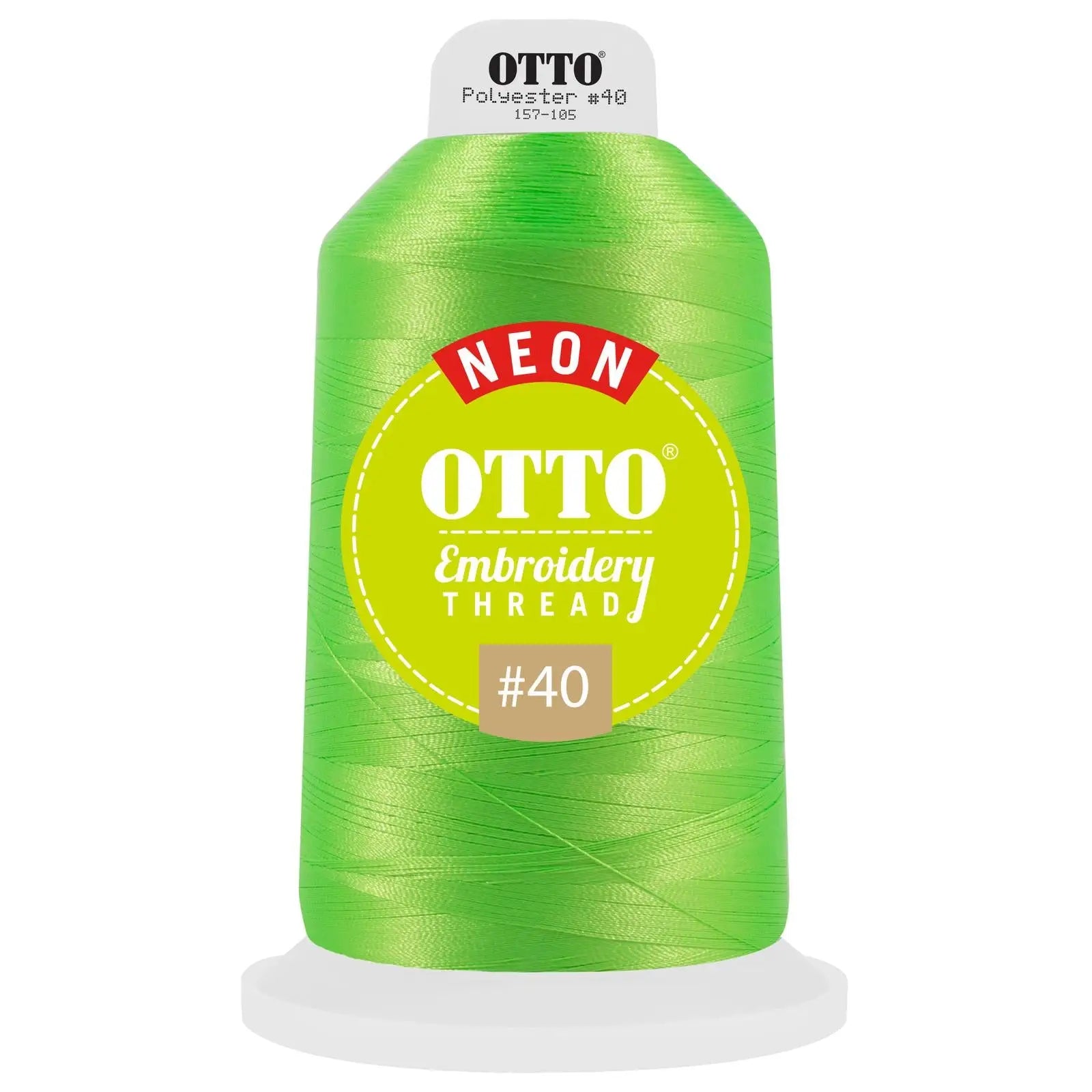 Otto 157-105 Embroidery Neon Thread #40 5,500 Yd. King Cone - 42270 - 7 3/8’’ - 5/8’’