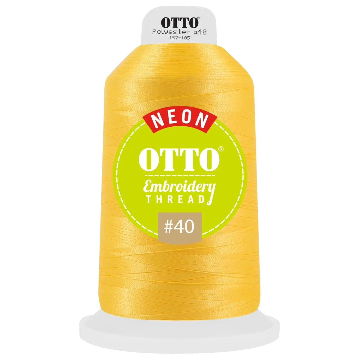 Otto 157-105 Embroidery Neon Thread #40 5,500 Yd. King Cone - 47548 - 7 3/8’’ - 5/8’’