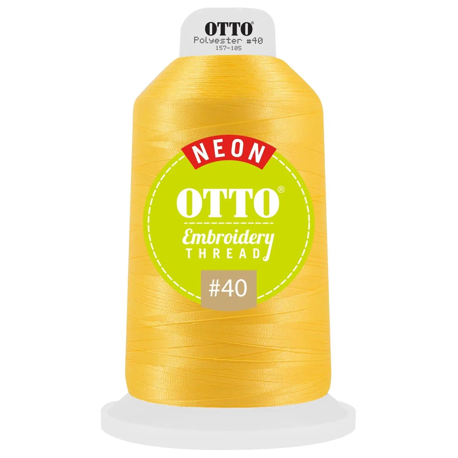 Otto 157-105 Embroidery Neon Thread #40 5,500 Yd. King Cone - 47548 - 7 3/8’’ - 5/8’’