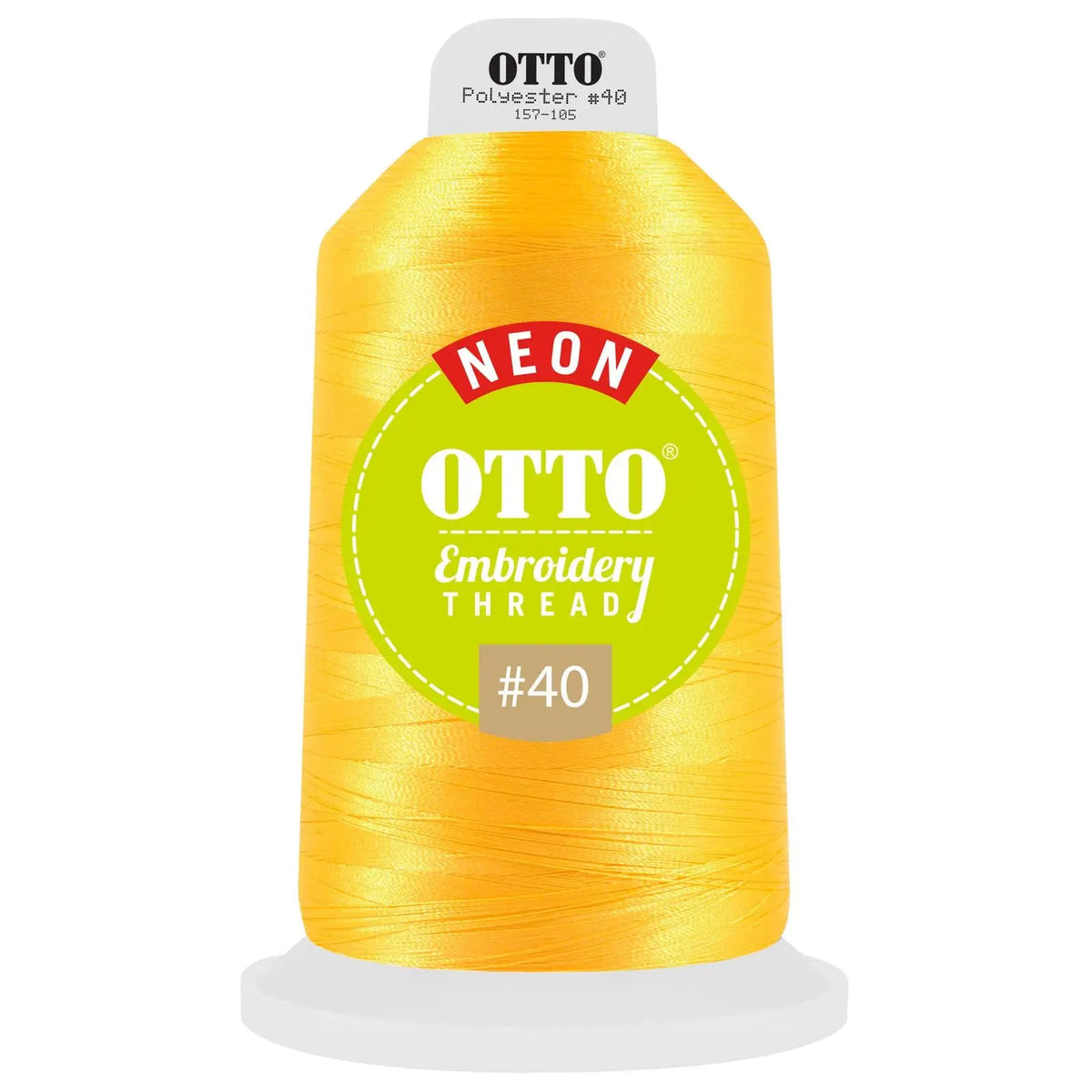 Otto 157-105 Embroidery Neon Thread #40 5,500 Yd. King Cone - 9810 - 7 3/8’’ - 5/8’’