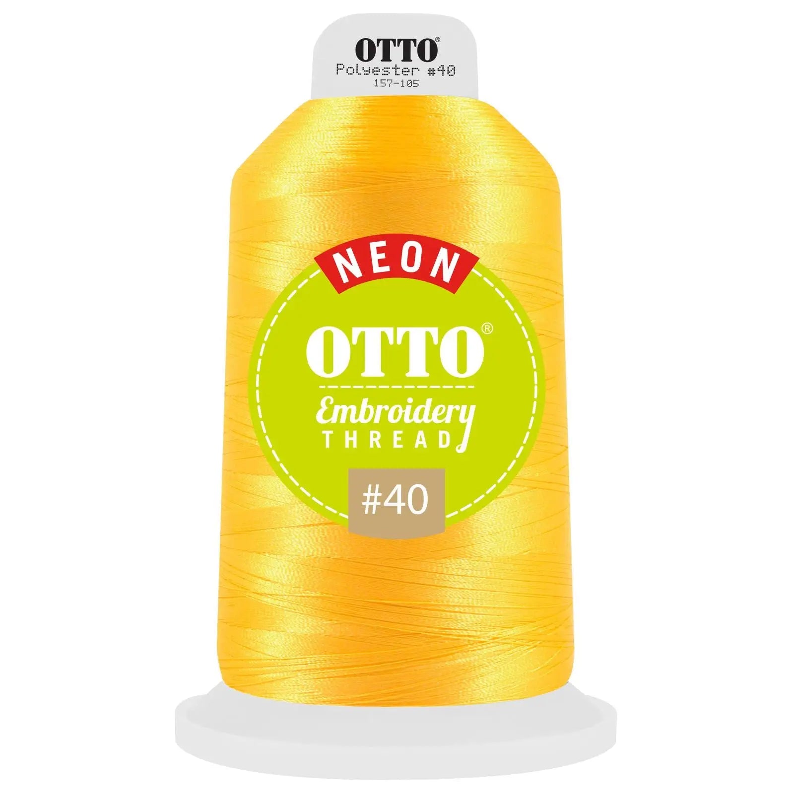 Otto 157-105 Embroidery Neon Thread #40 5,500 Yd. King Cone - 9810 - 7 3/8’’ - 5/8’’