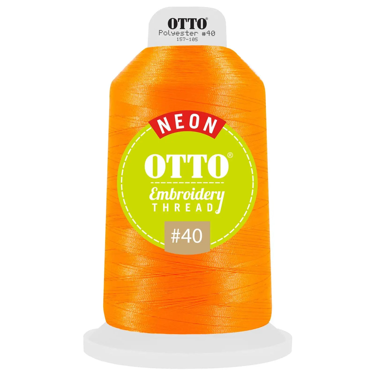 Otto 157-105 Embroidery Neon Thread #40 5,500 Yd. King Cone - 9811 - 7 3/8’’ - 5/8’’