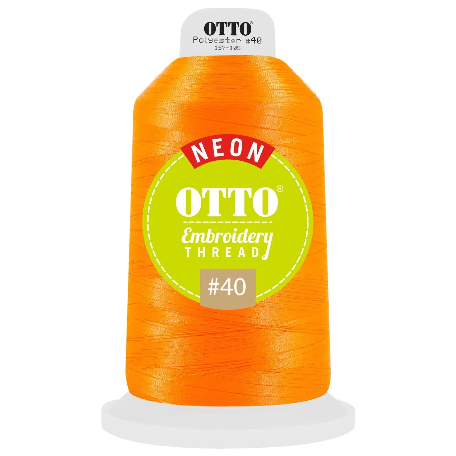 Otto 157-105 Embroidery Neon Thread #40 5,500 Yd. King Cone - 9811 - 7 3/8’’ - 5/8’’