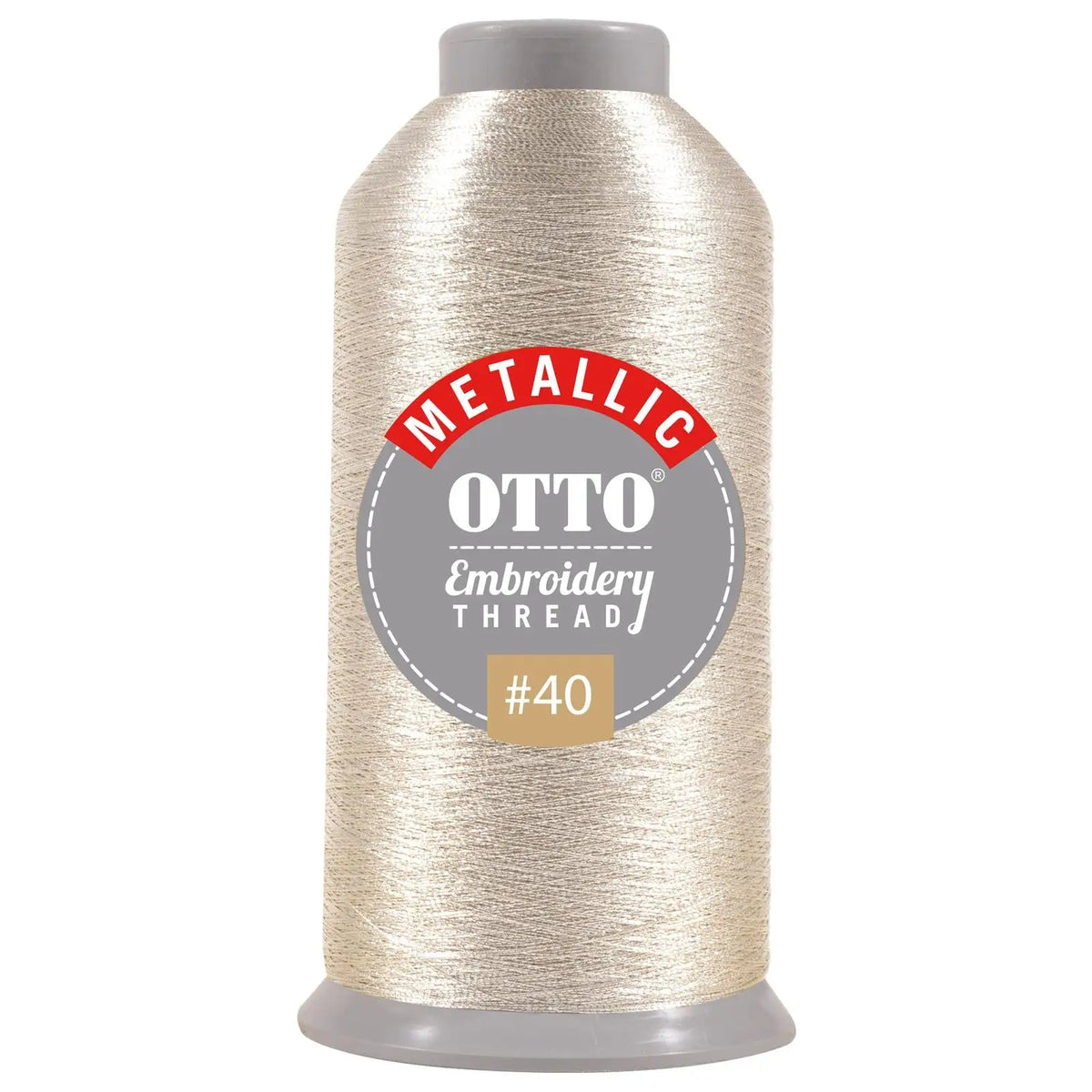 Otto 157-106 Embroidery Metallic Thread #40 3,300 Yd. Cone - 701 - 7 3/8’’ - 5/8’’
