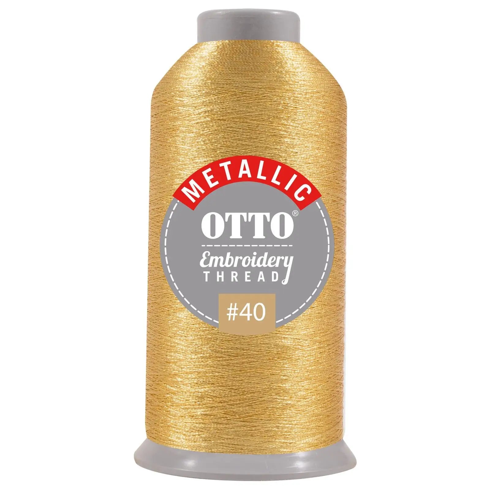 Otto 157-106 Embroidery Metallic Thread #40 3,300 Yd. Cone - 704 - 7 3/8’’ - 5/8’’