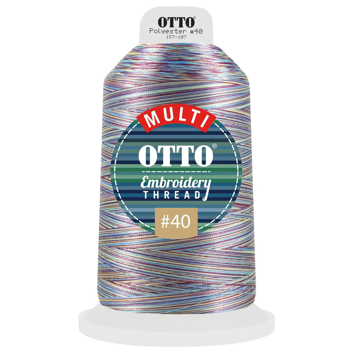 Otto 157-107 Embroidery Multicolor Thread #40 5,500 Yd. King Cone - 801 - 7 3/8’’ - 5/8’’