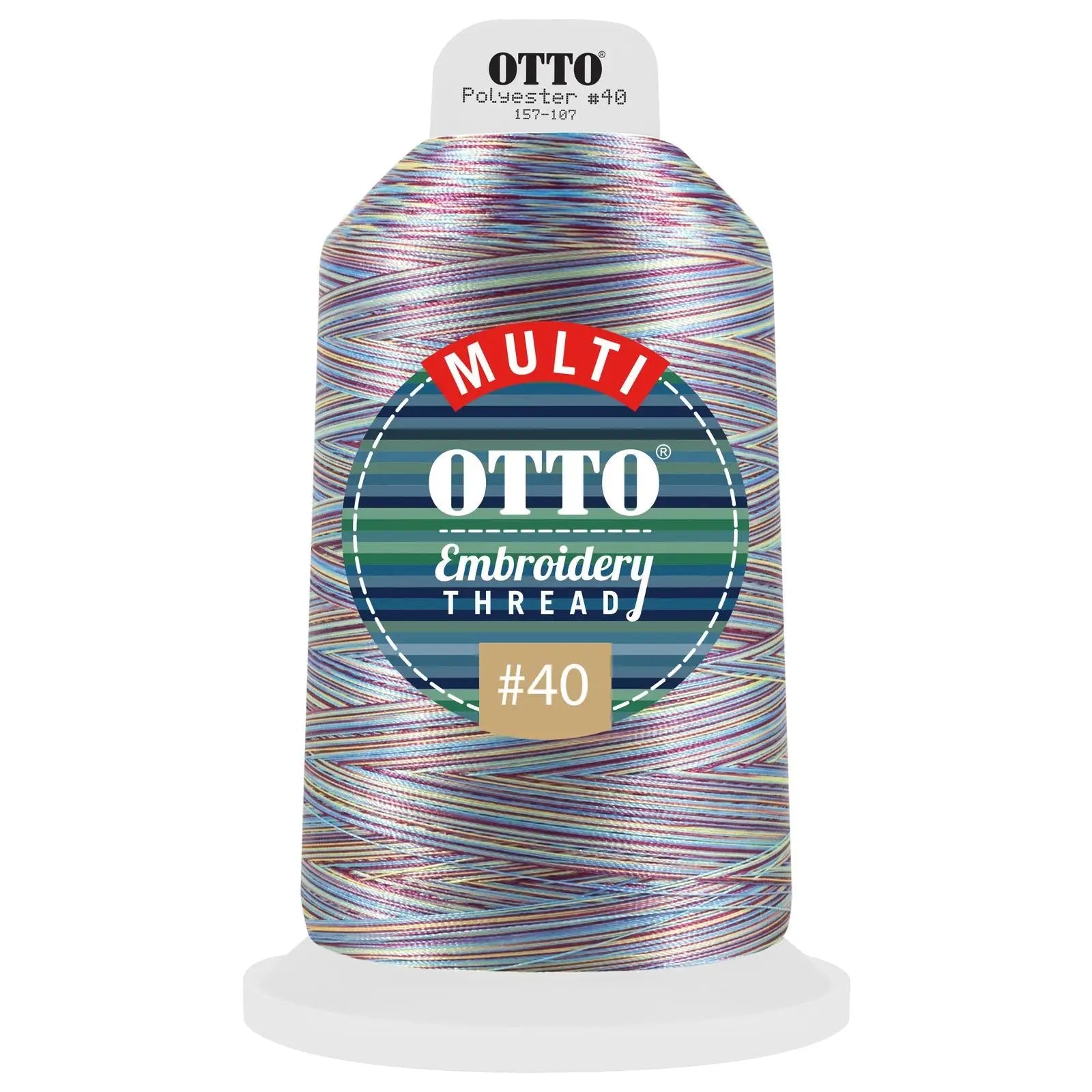 Otto 157-107 Embroidery Multicolor Thread #40 5,500 Yd. King Cone - 801 - 7 3/8’’ - 5/8’’