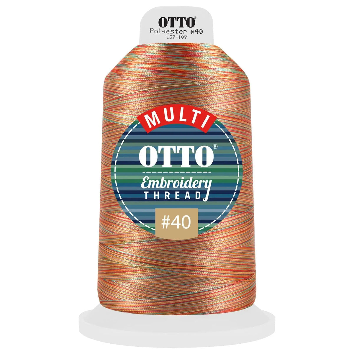 Otto 157-107 Embroidery Multicolor Thread #40 5,500 Yd. King Cone - 803 - 7 3/8’’ - 5/8’’