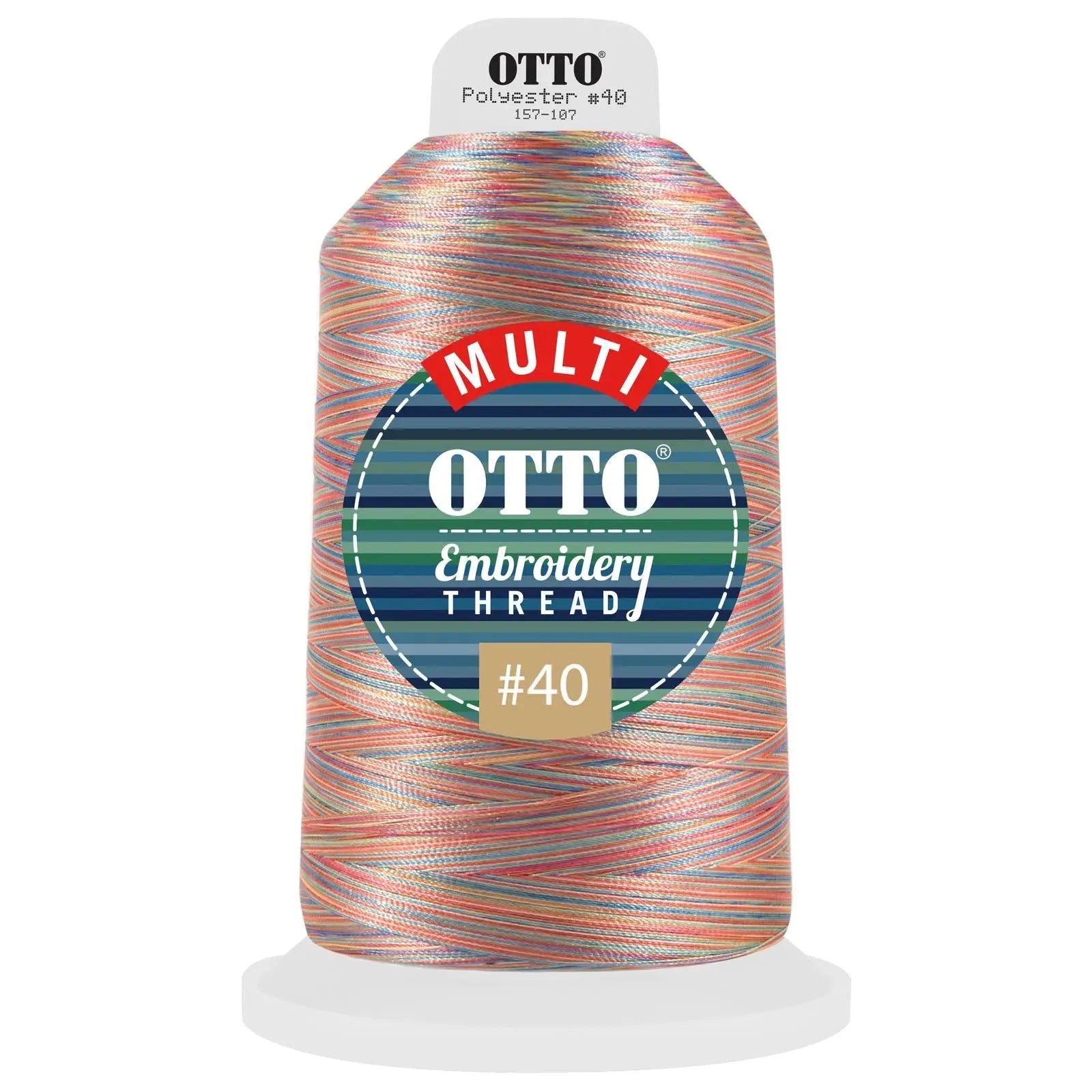 Otto 157-107 Embroidery Multicolor Thread #40 5,500 Yd. King Cone - 804 - 7 3/8’’ - 5/8’’