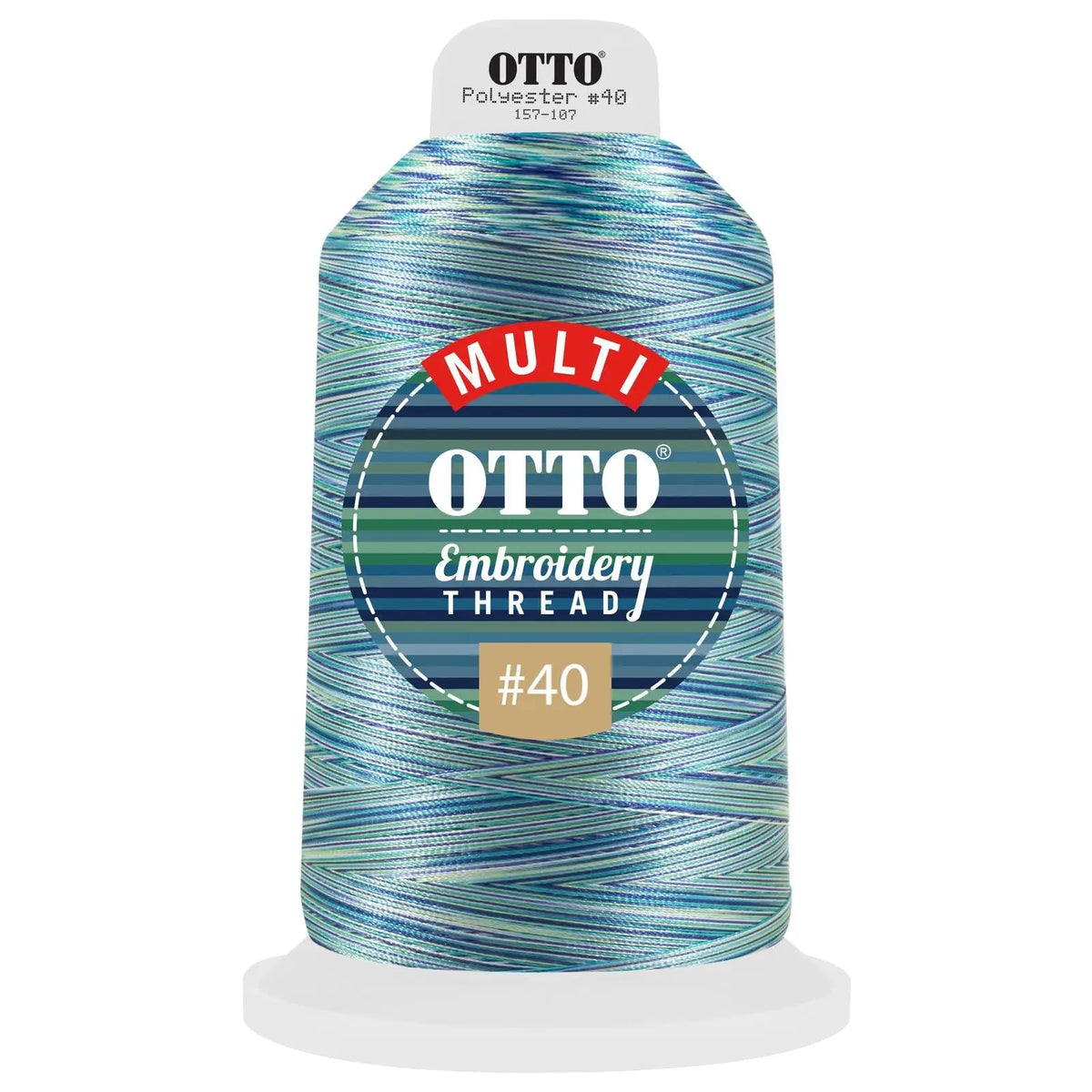 Otto 157-107 Embroidery Multicolor Thread #40 5,500 Yd. King Cone - 806 - 7 3/8’’ - 5/8’’