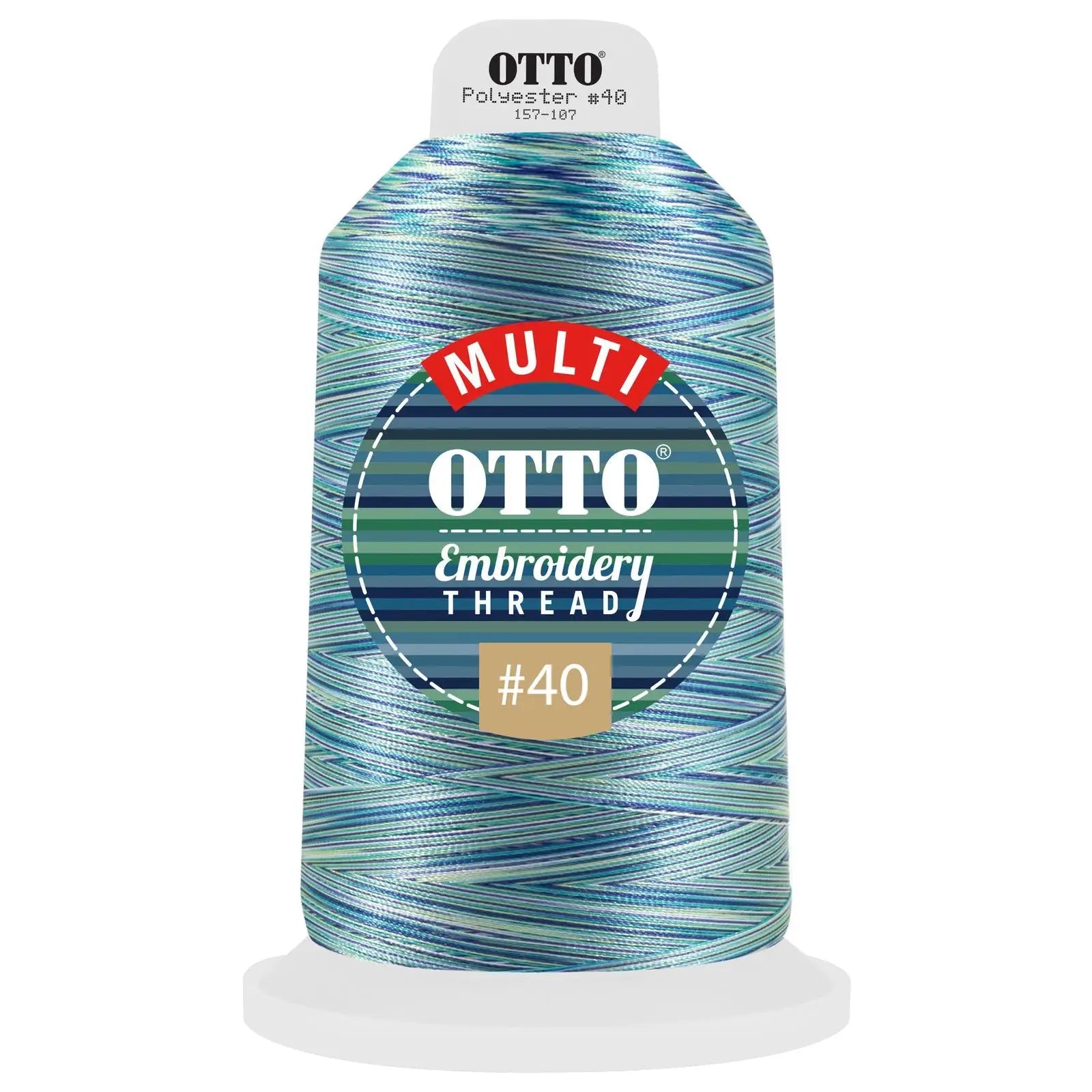 Otto 157-107 Embroidery Multicolor Thread #40 5,500 Yd. King Cone - 806 - 7 3/8’’ - 5/8’’
