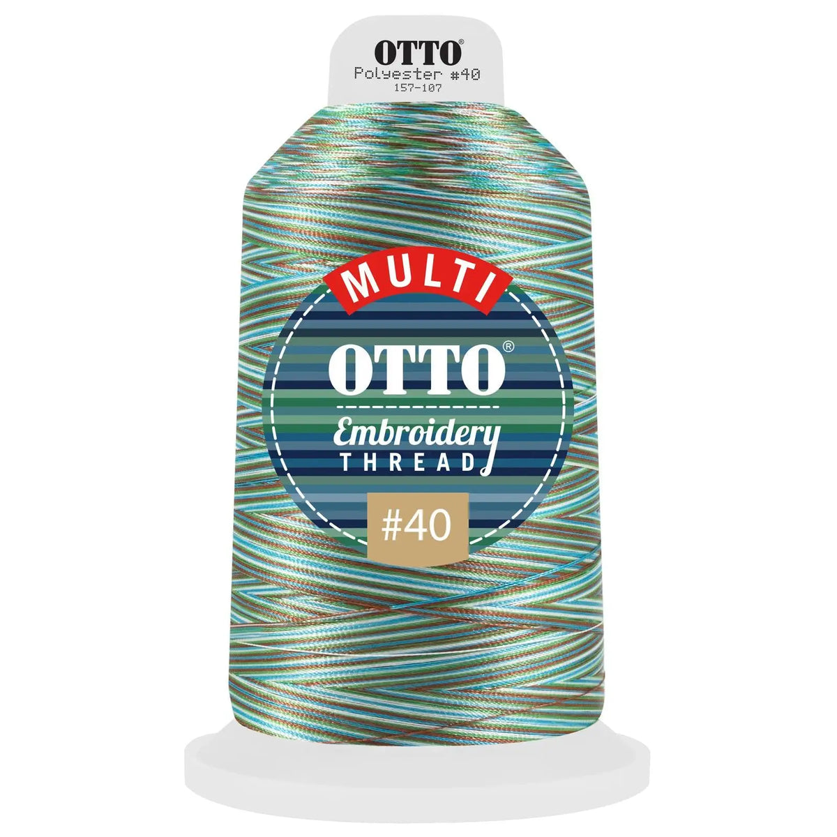 Otto 157-107 Embroidery Multicolor Thread #40 5,500 Yd. King Cone - 807 - 7 3/8’’ - 5/8’’