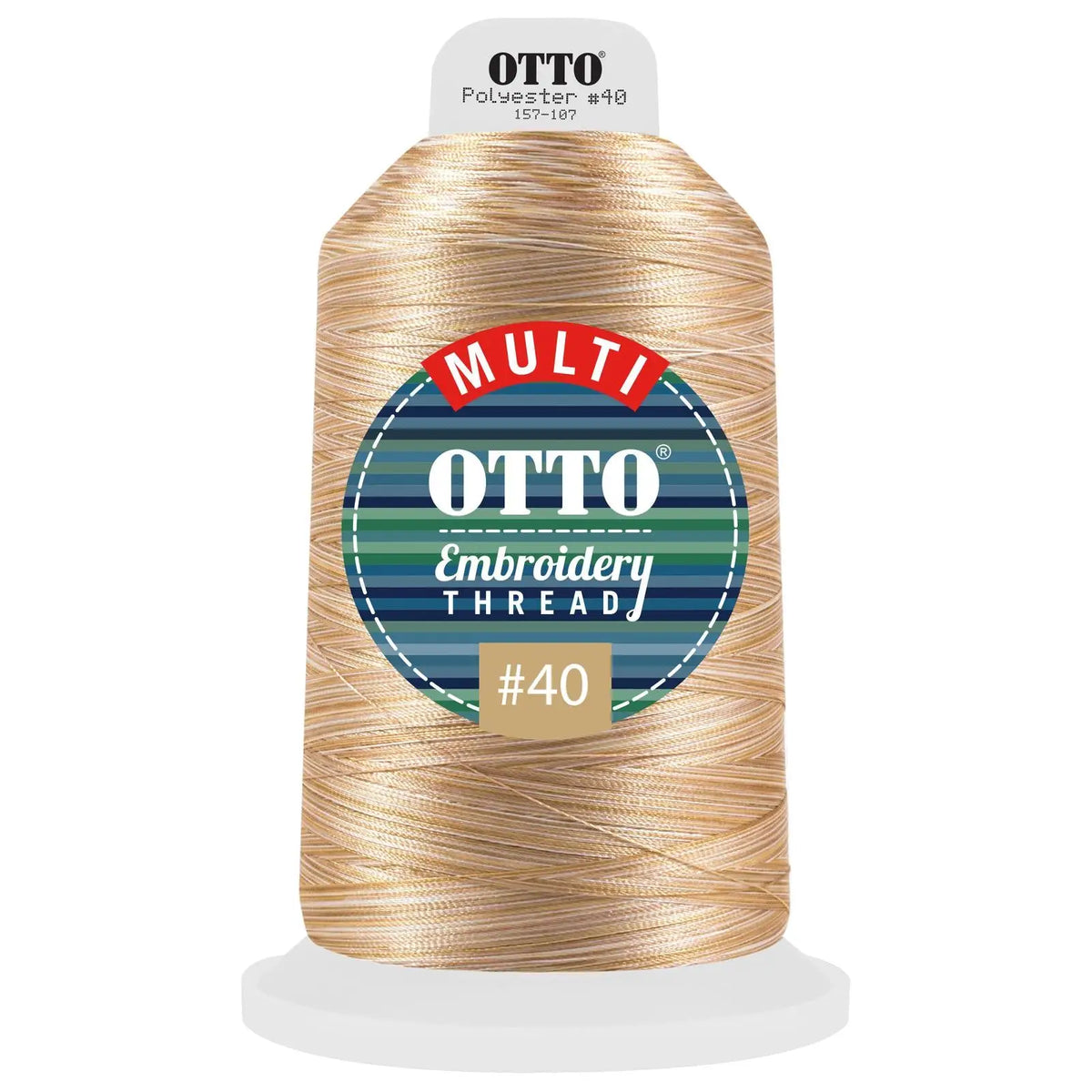 Otto 157-107 Embroidery Multicolor Thread #40 5,500 Yd. King Cone - 808 - 7 3/8’’ - 5/8’’
