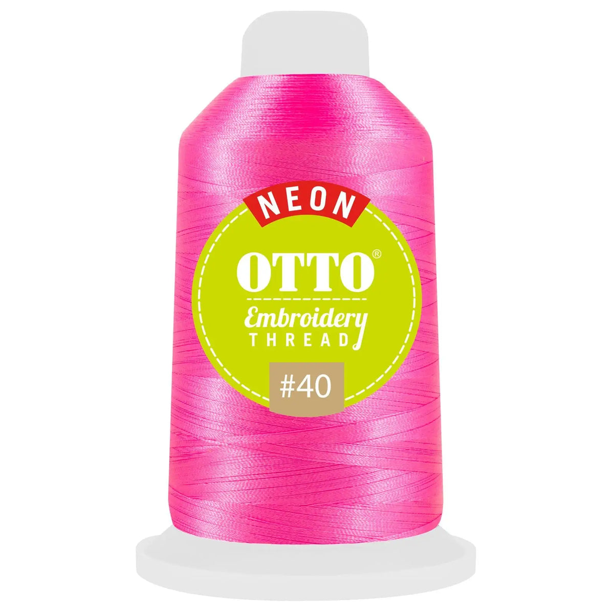 Otto 157-109 Embroidery Neon Thread #40 1,100 Yd. Cone - 3806 - 7 3/8’’ - 5/8’’