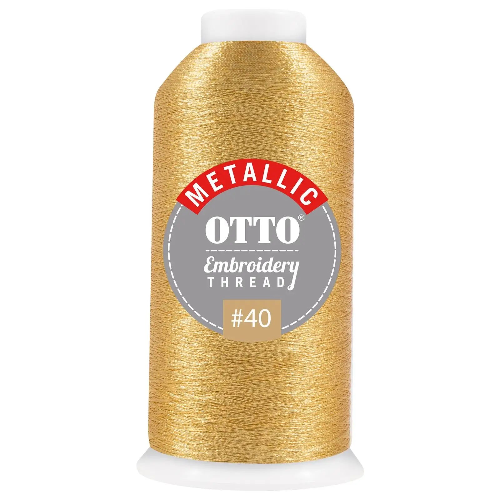 Otto 157-110 Embroidery Metallic Thread #40 1,100 Yd. Cone - 704 - 7 3/8’’ - 5/8’’