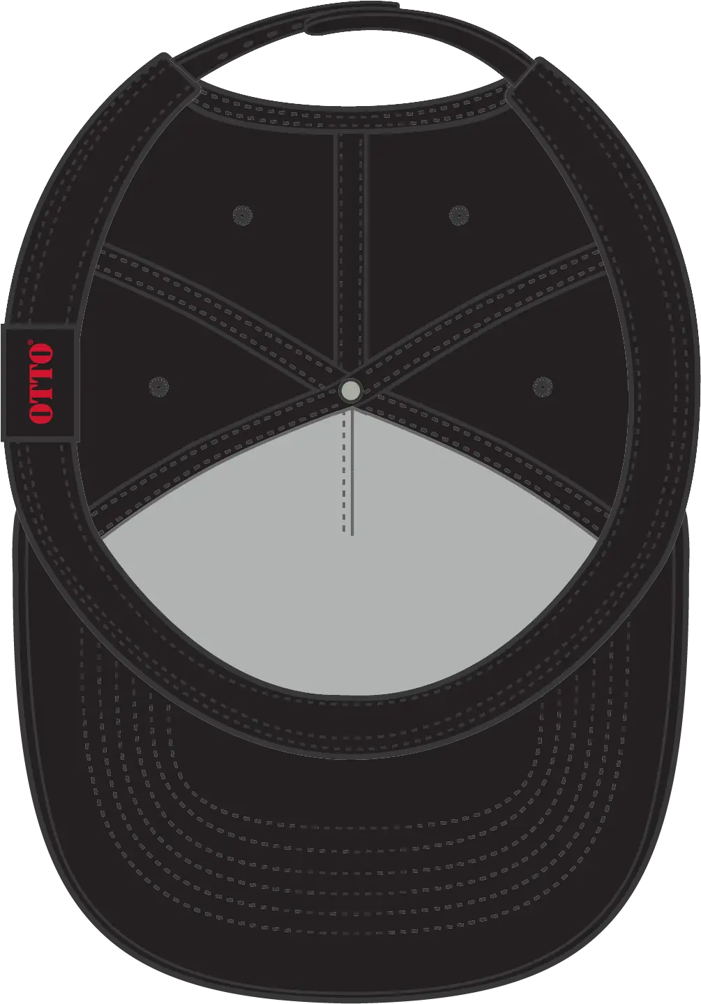 Otto 158-1176 ?Otto Snap’ 5 Panel Pro Style Snapback Cap - Black - 6 1/2’’ - 7 5/8’’