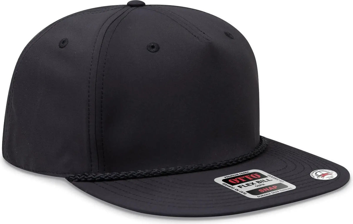 Otto 158-1176 ?Otto Snap’ 5 Panel Pro Style Snapback Cap - Black - 6 1/2’’ - 7 5/8’’