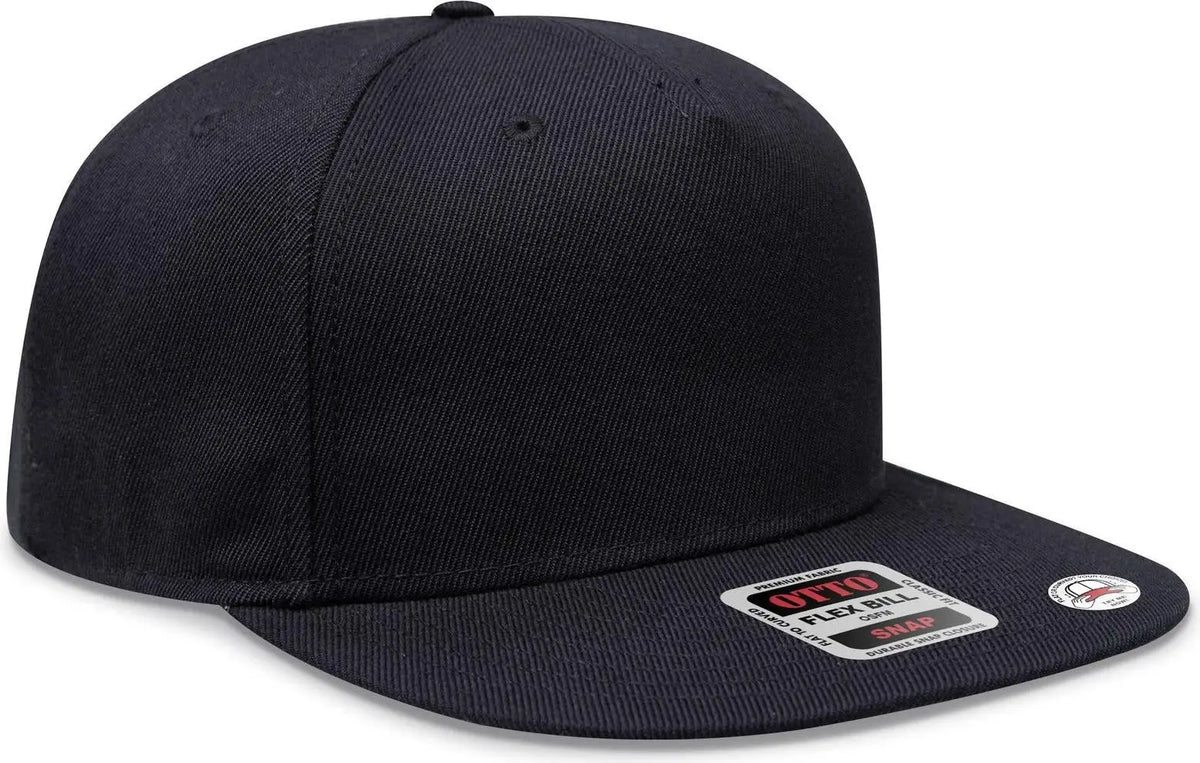 Otto 158-1176 ?Otto Snap’ 5 Panel Pro Style Snapback Cap - Black - 6 1/2’’ - 7 5/8’’