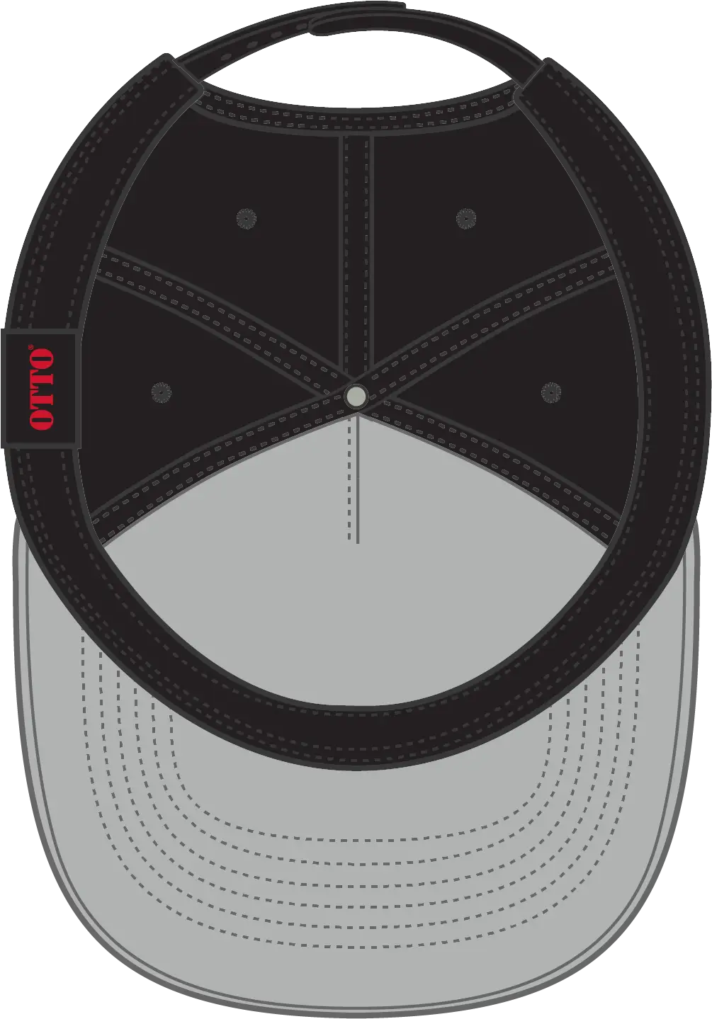 Otto 158-1176 ?Otto Snap’ 5 Panel Pro Style Snapback Cap - Black - 6 1/2’’ - 7 5/8’’