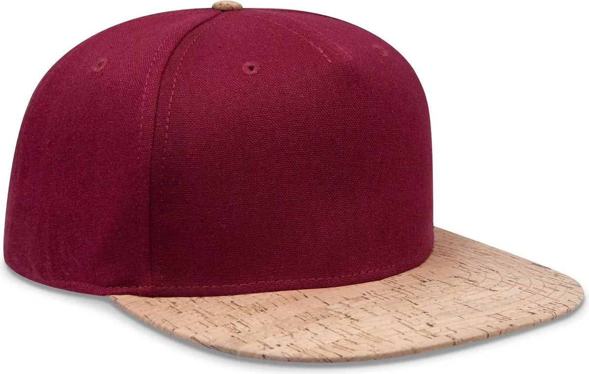 Otto 158-1176 ?Otto Snap’ 5 Panel Pro Style Snapback Cap - Cork/bg Mrn - 6 1/2’’ - 7 5/8’’
