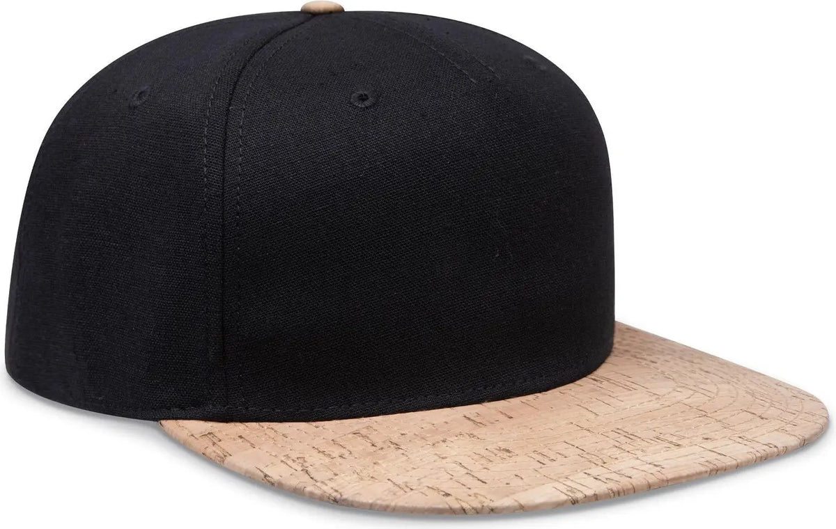 Otto 158-1176 ?Otto Snap’ 5 Panel Pro Style Snapback Cap - Cork/blk - 6 1/2’’ - 7 5/8’’