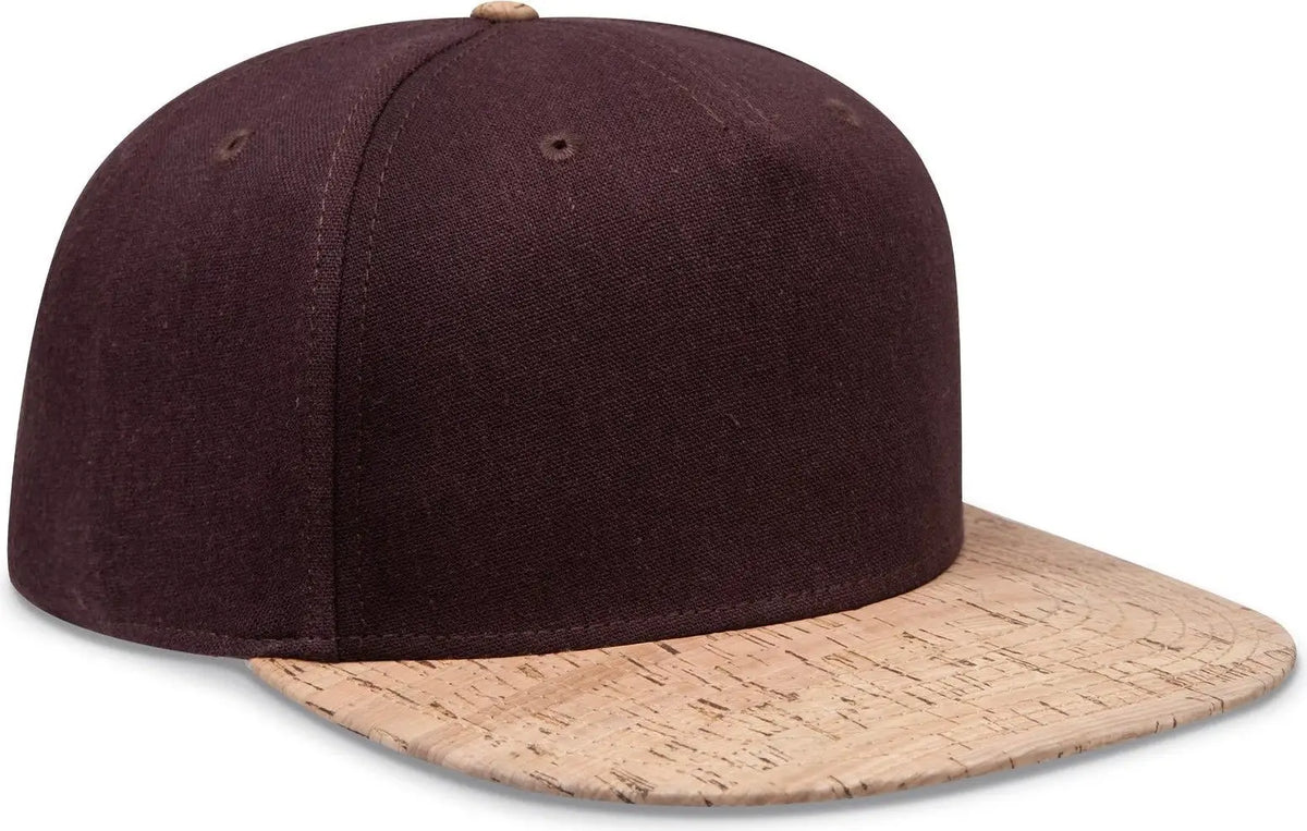 Otto 158-1176 ?Otto Snap’ 5 Panel Pro Style Snapback Cap - Cork/dk.brn - 6 1/2’’ - 7 5/8’’