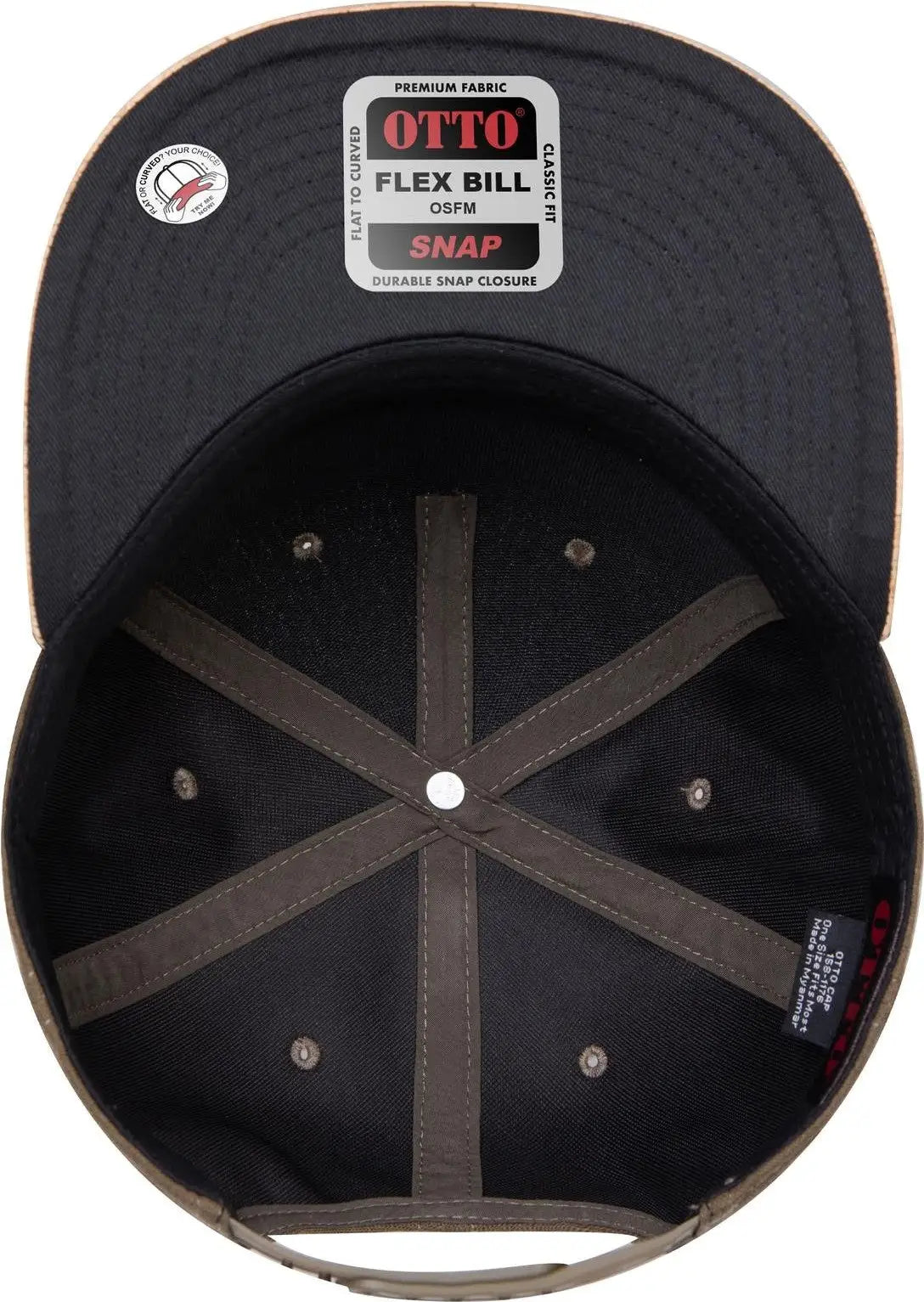 Otto 158-1176 ?Otto Snap’ 5 Panel Pro Style Snapback Cap - Cork/ml Grn - 6 1/2’’ - 7 5/8’’