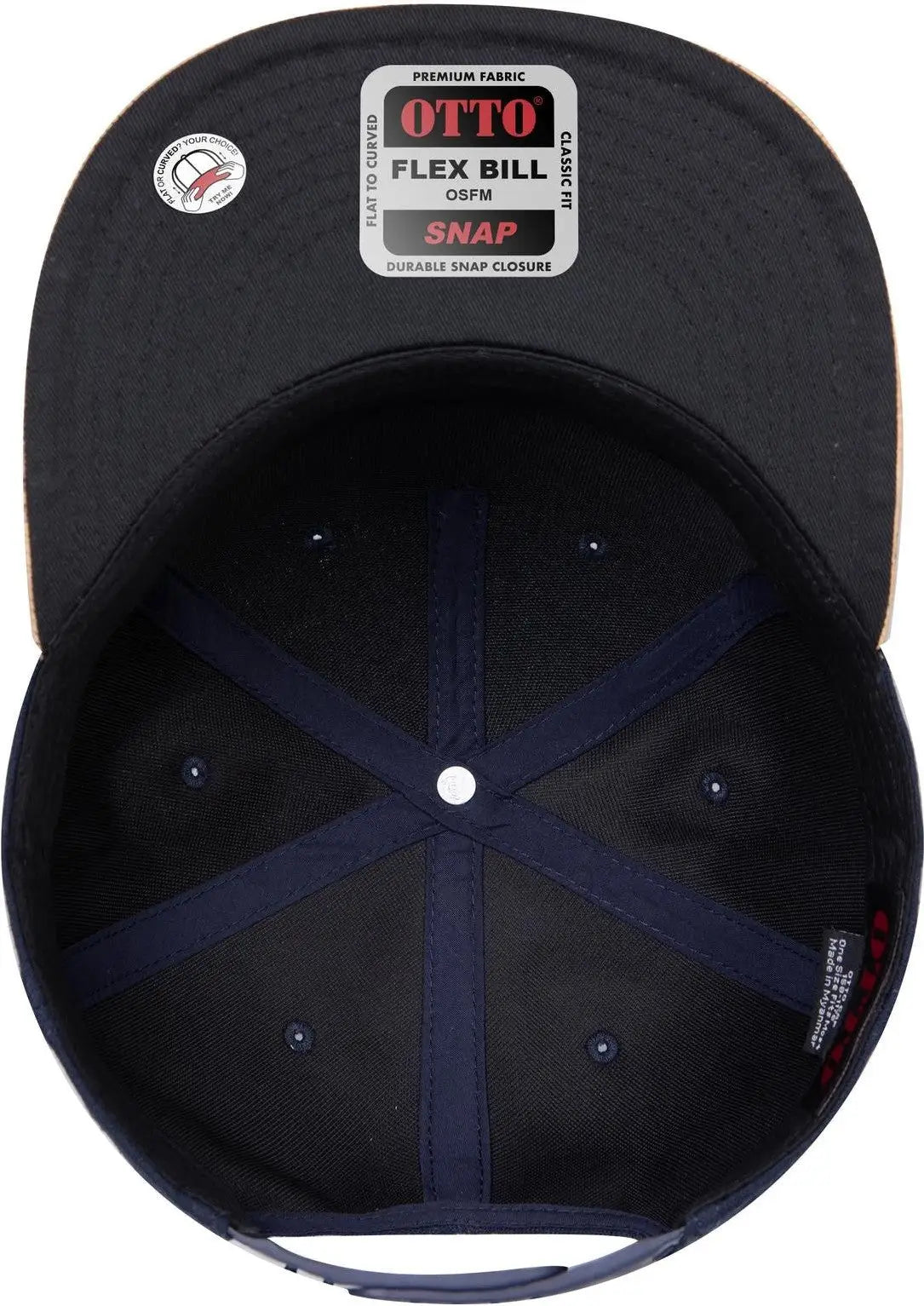 Otto 158-1176 ?Otto Snap’ 5 Panel Pro Style Snapback Cap - Cork/nvy - 6 1/2’’ - 7 5/8’’