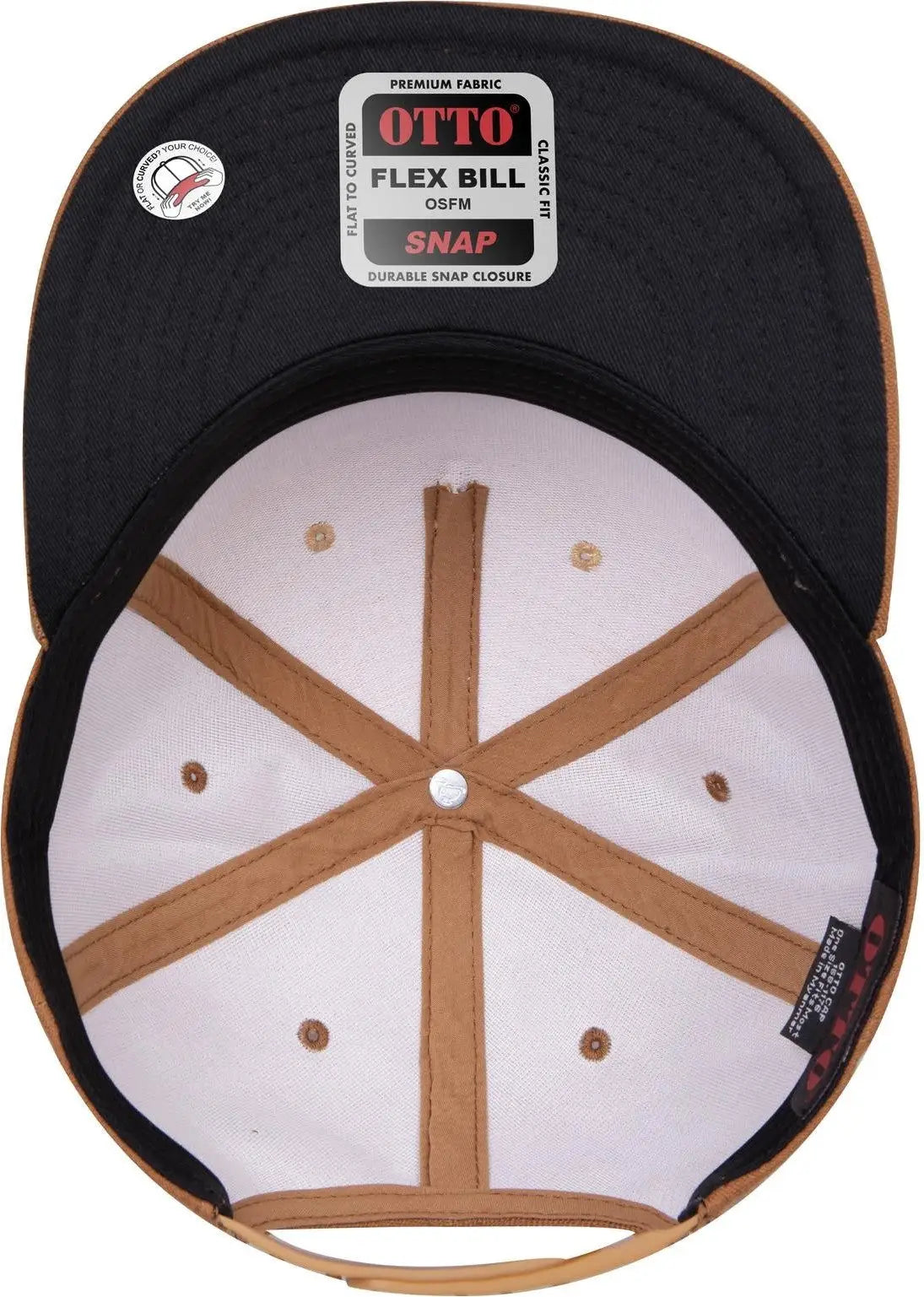 Otto 158-1176 ?Otto Snap’ 5 Panel Pro Style Snapback Cap - Cy Brn/crk/cy Brn - 6 1/2’’ - 7 5/8’’