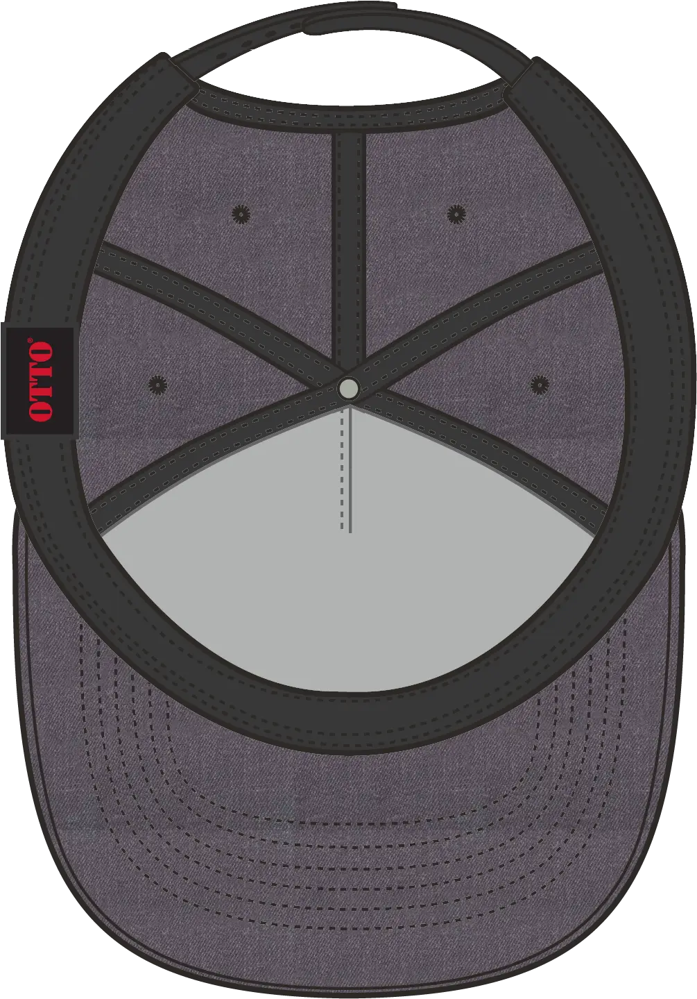 Otto 158-1176 ?Otto Snap’ 5 Panel Pro Style Snapback Cap - Heath. Black - 6 1/2’’ - 7 5/8’’