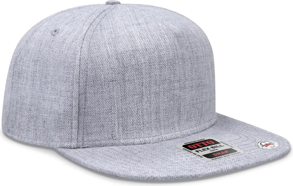 Otto 158-1176 ?Otto Snap’ 5 Panel Pro Style Snapback Cap - Heath. Gray - 6 1/2’’ - 7 5/8’’