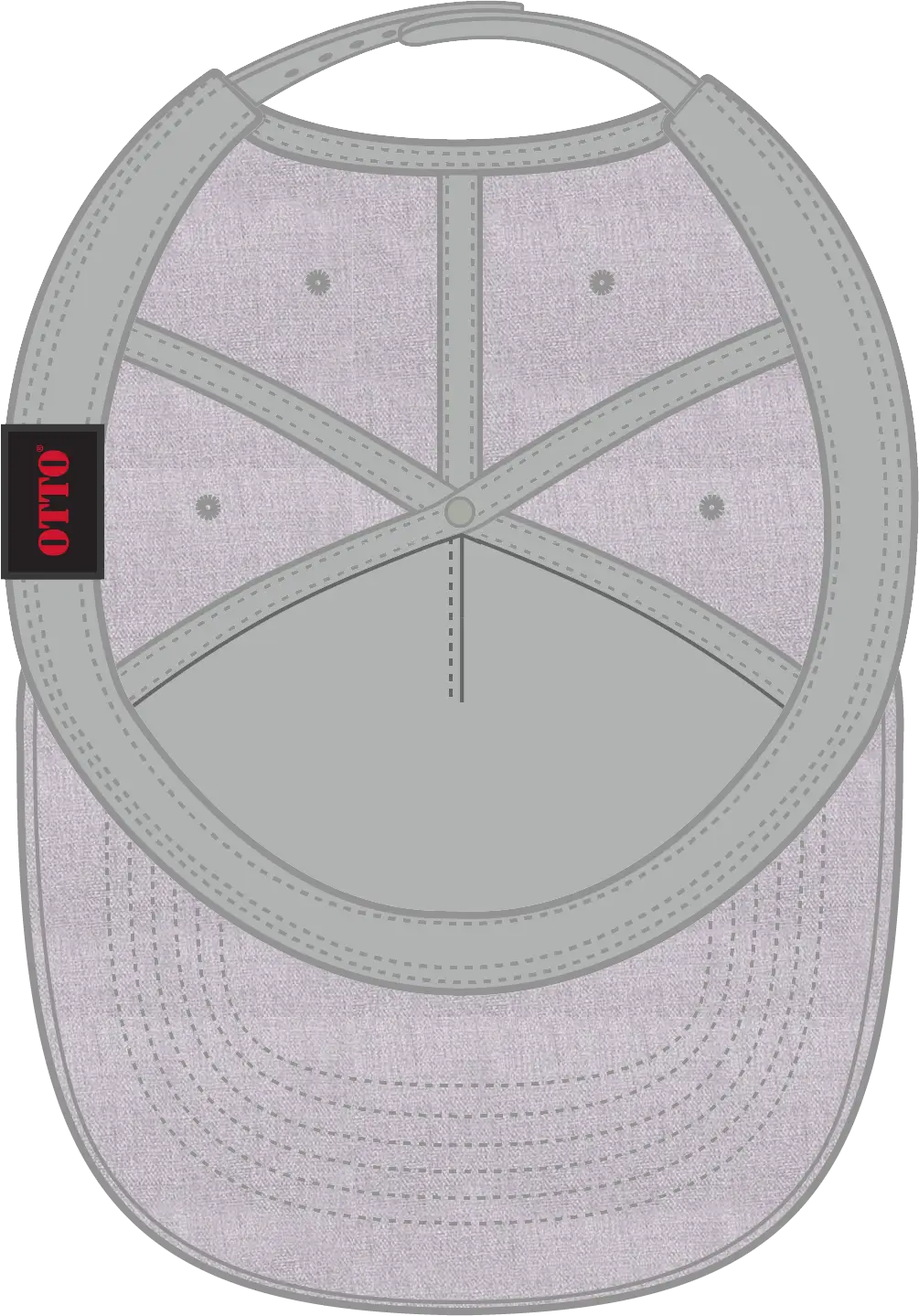 Otto 158-1176 ?Otto Snap’ 5 Panel Pro Style Snapback Cap - Heath. Gray - 6 1/2’’ - 7 5/8’’