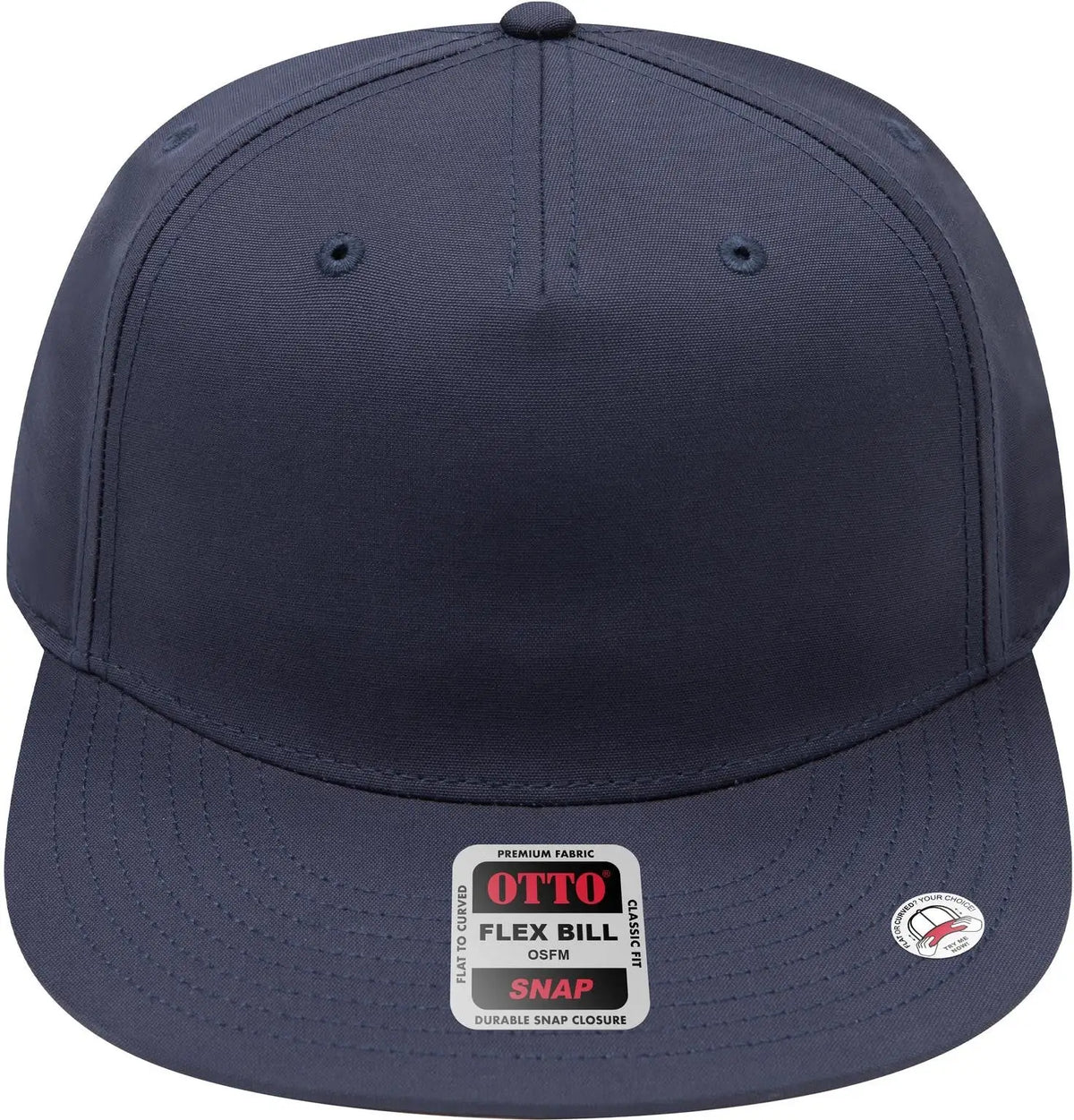 Otto 158-1176 ?Otto Snap’ 5 Panel Pro Style Snapback Cap - Nvy - 6 1/2’’ - 7 5/8’’