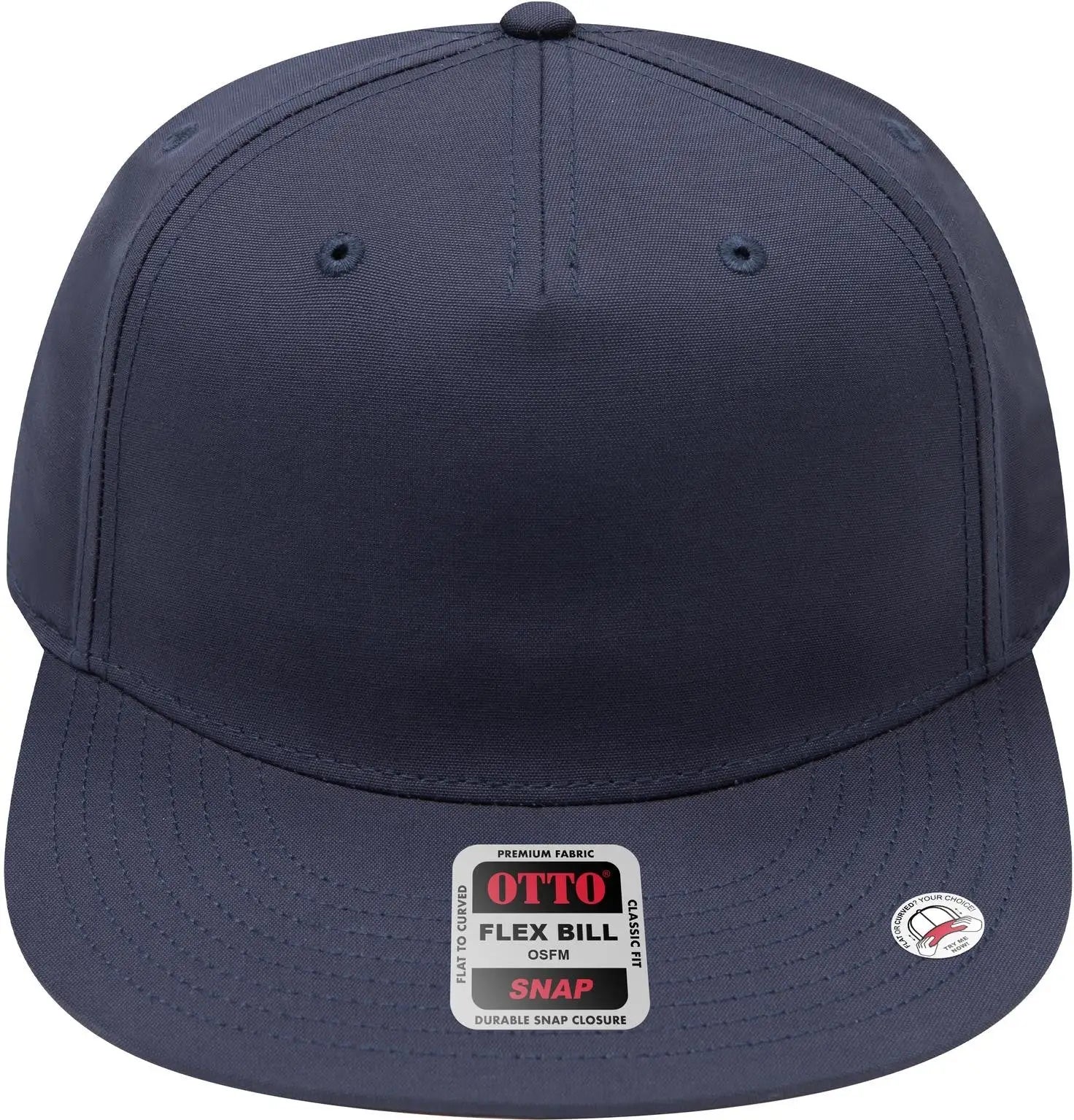 Otto 158-1176 ?Otto Snap’ 5 Panel Pro Style Snapback Cap - Nvy - 6 1/2’’ - 7 5/8’’