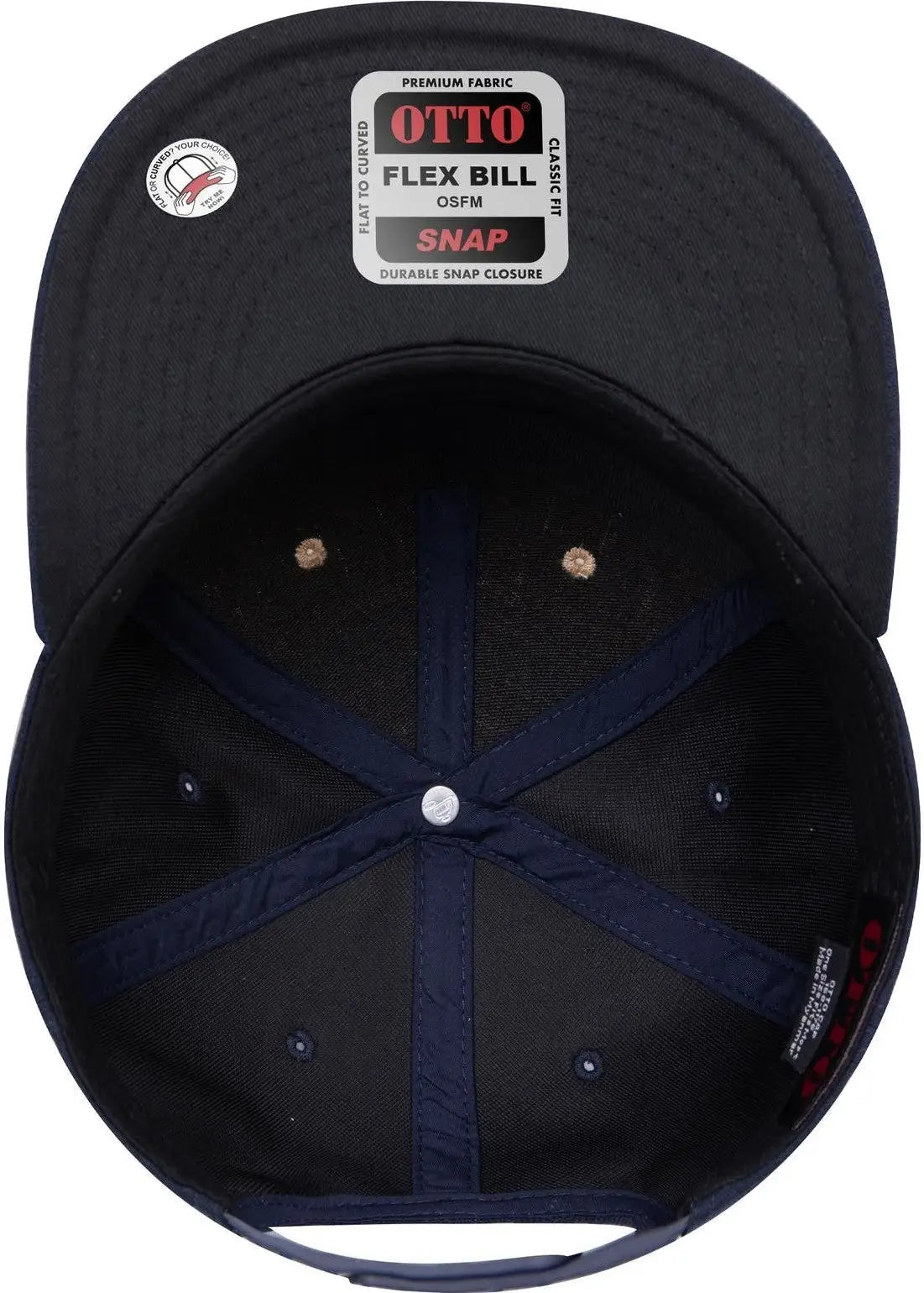 Otto 158-1176 ?Otto Snap’ 5 Panel Pro Style Snapback Cap - Nvy/cork/nvy - 6 1/2’’ - 7 5/8’’