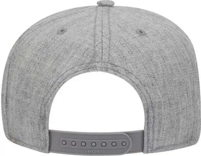 Otto 158-1176 Wool Blend Twill Square Flat Visor 5 Panel Pro Style Snapback Hat - Heather Gray - one Size Fits Most