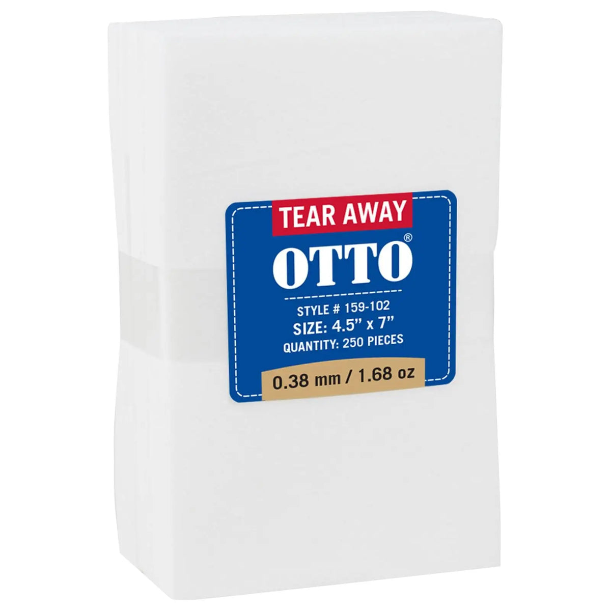 Otto 159-102 250 4.5’’ x 7’’ Tear Away Backing Sheets 0.38 Mm Thick 1.68 Oz - White - 7 3/8’’ - 5/8’’