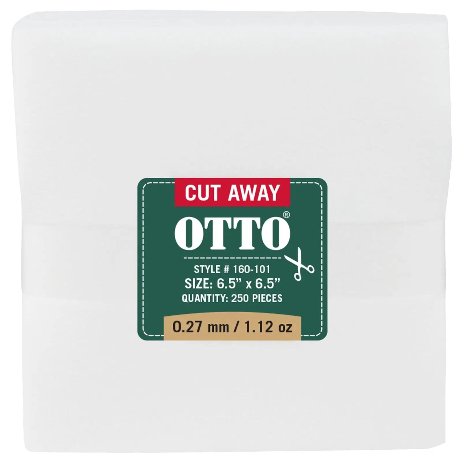 Otto 160-101 250 6.5’’ x Cut Away Backing Sheets 0.27 Mm Thick 1.12 Oz - White - 7 3/8’’ - 5/8’’
