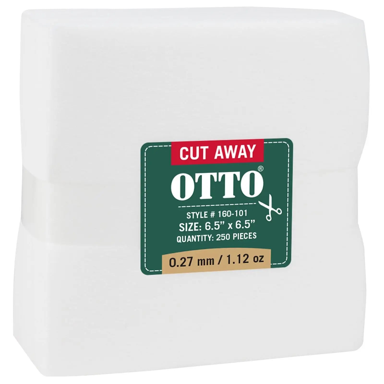 Otto 160-101 250 6.5’’ x Cut Away Backing Sheets 0.27 Mm Thick 1.12 Oz - White - 7 3/8’’ - 5/8’’