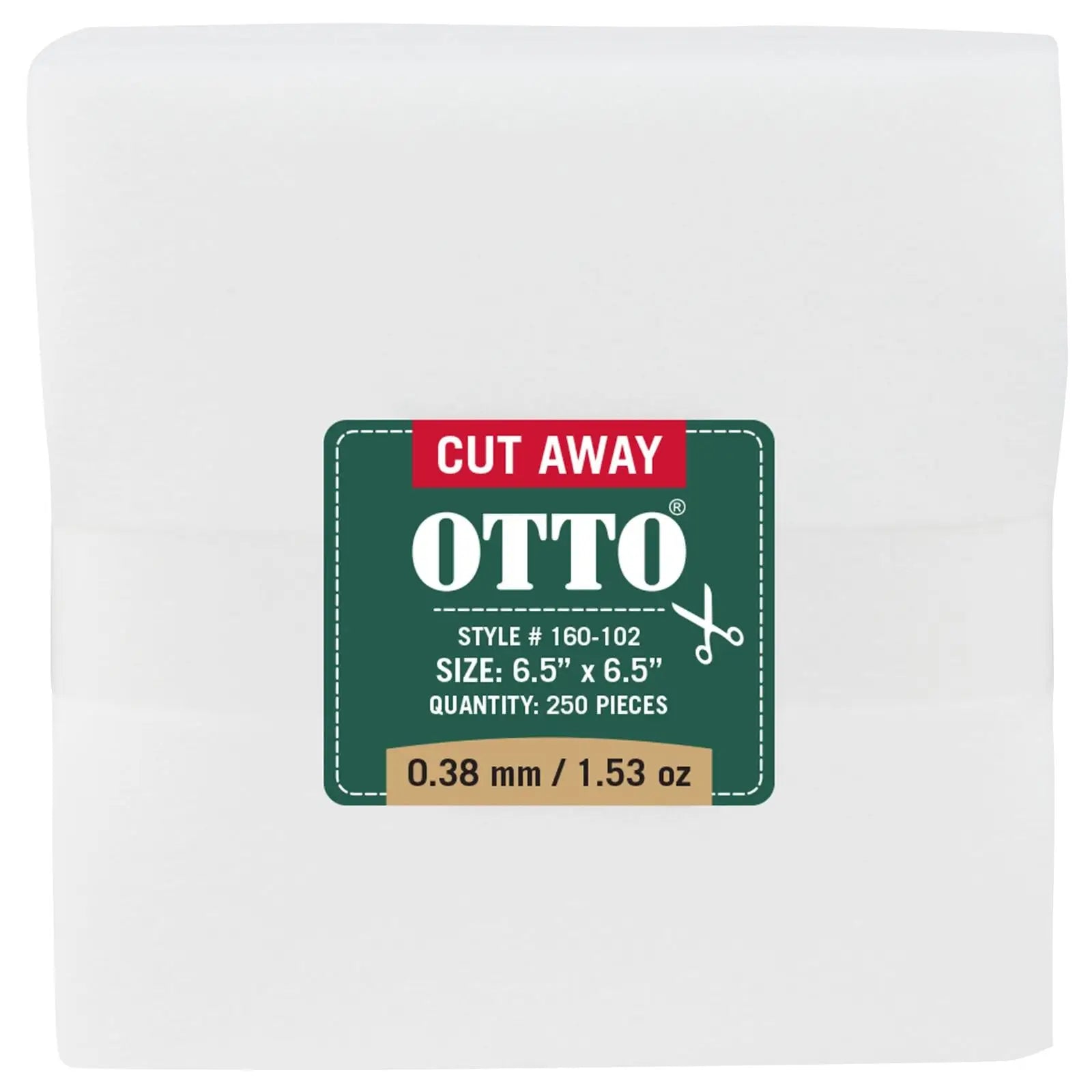 Otto 160-102 250 6.5’’ x Cut Away Backing Sheets 0.38 Mm Thick 1.53 Oz - White - 7 3/8’’ - 5/8’’