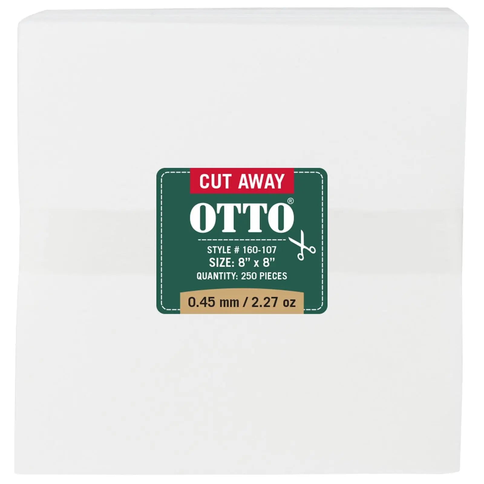 Otto 160-107 250 8’’ x Cut Away Backing Sheets 0.45 Mm Thick 2.27 Oz - White - 7 3/8’’ - 5/8’’
