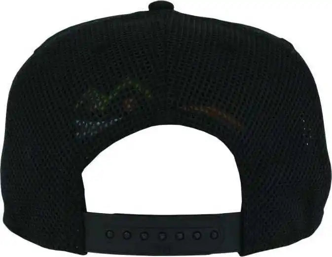 Otto 164 1209 Superior Cotton Twill Square Flat Visor W/ Polyester Mesh Back 5 Panel Pro Style Snapback Hat Black
