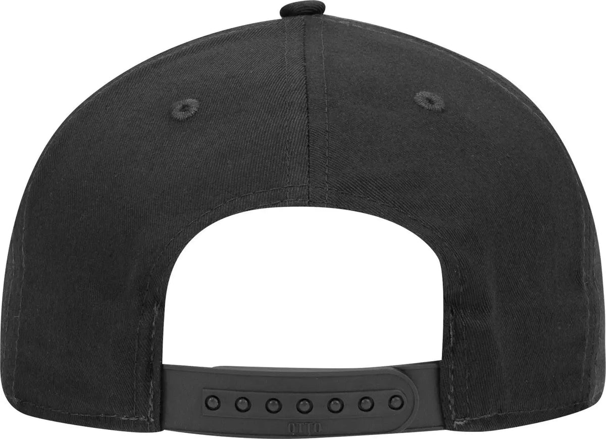 Otto 167-1198 ?Otto Snap’ 5 Panel Pro Style Snapback Cap - Black - 6 1/2’’ - 7 5/8’’